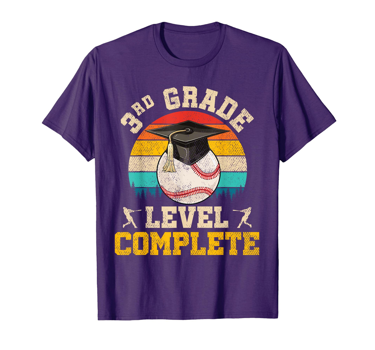 3rd Grade Level Complete Baseball Boy Last Day Of School T-Shirt