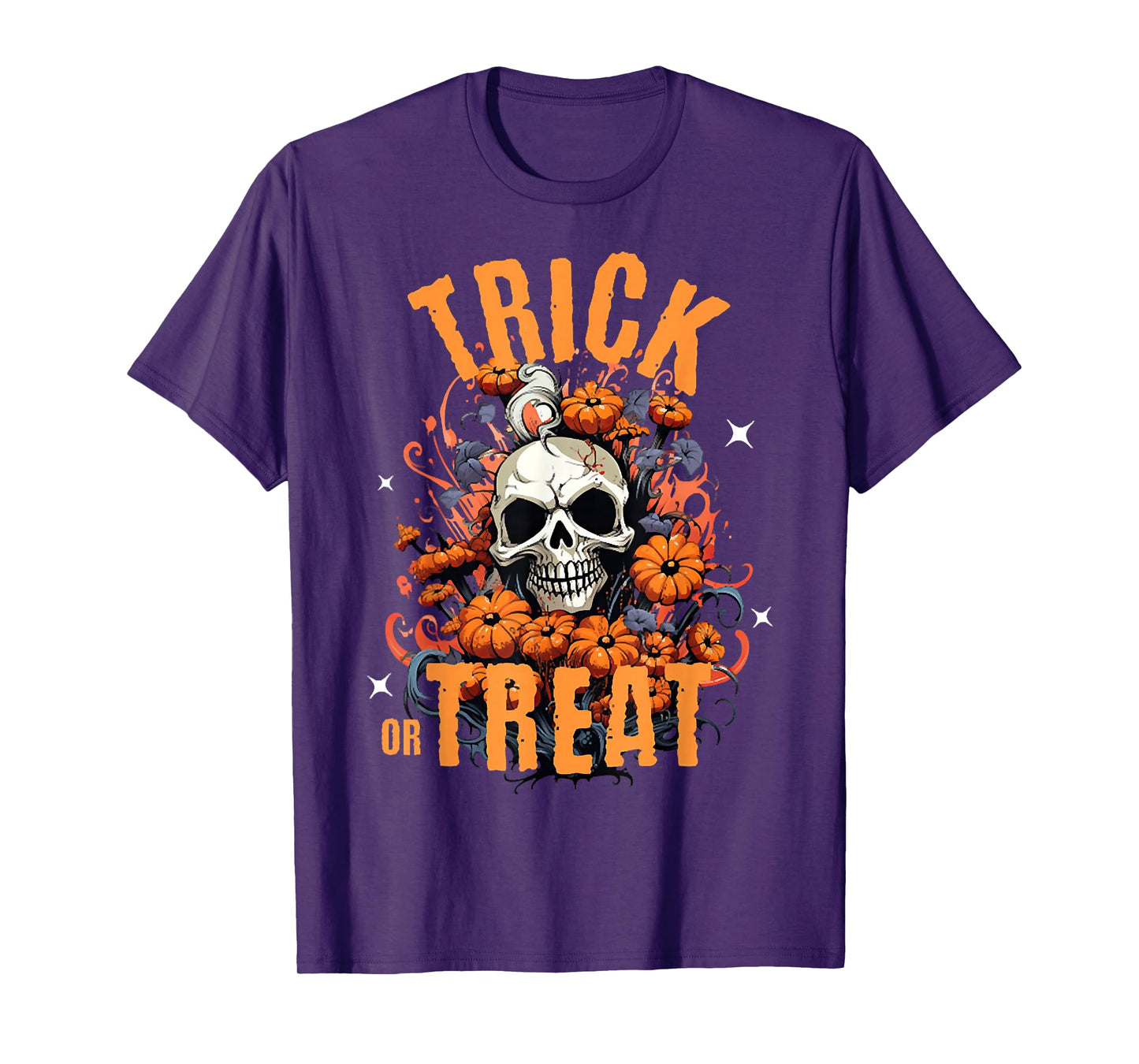 Trick Or Treat, Boho Floral Skeleton Halloween, Boho Skull T-Shirt