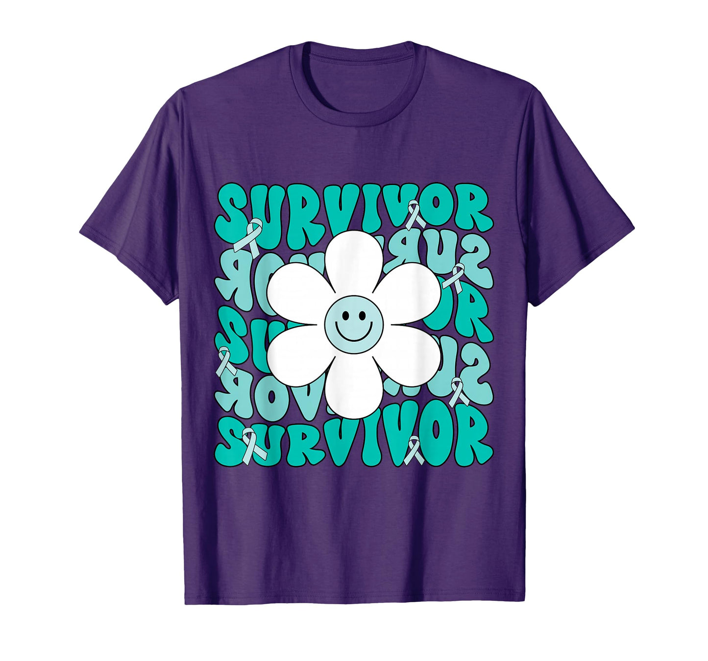 Ovarian Cancer Teal Ribbon Ovarian Cancer Survivor T-Shirt