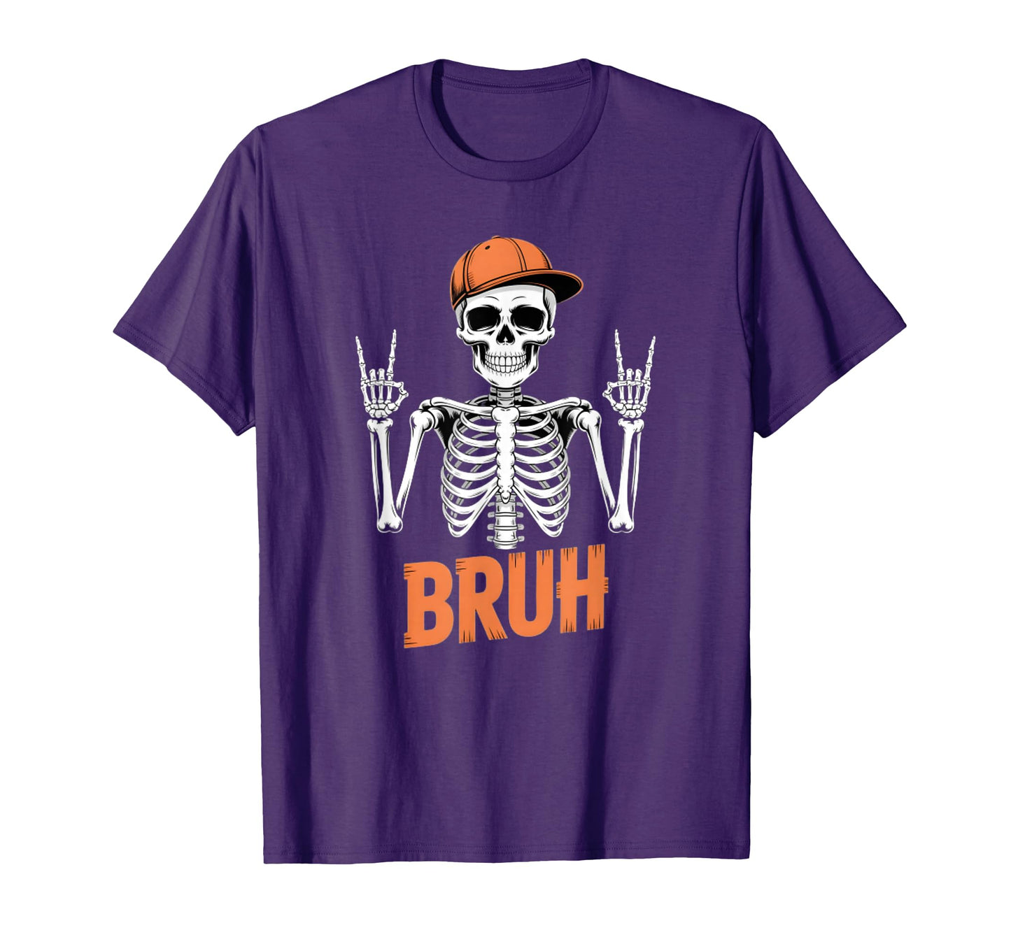 Bruh Punk Rock Skeleton Cool Rocker Halloween T-Shirt