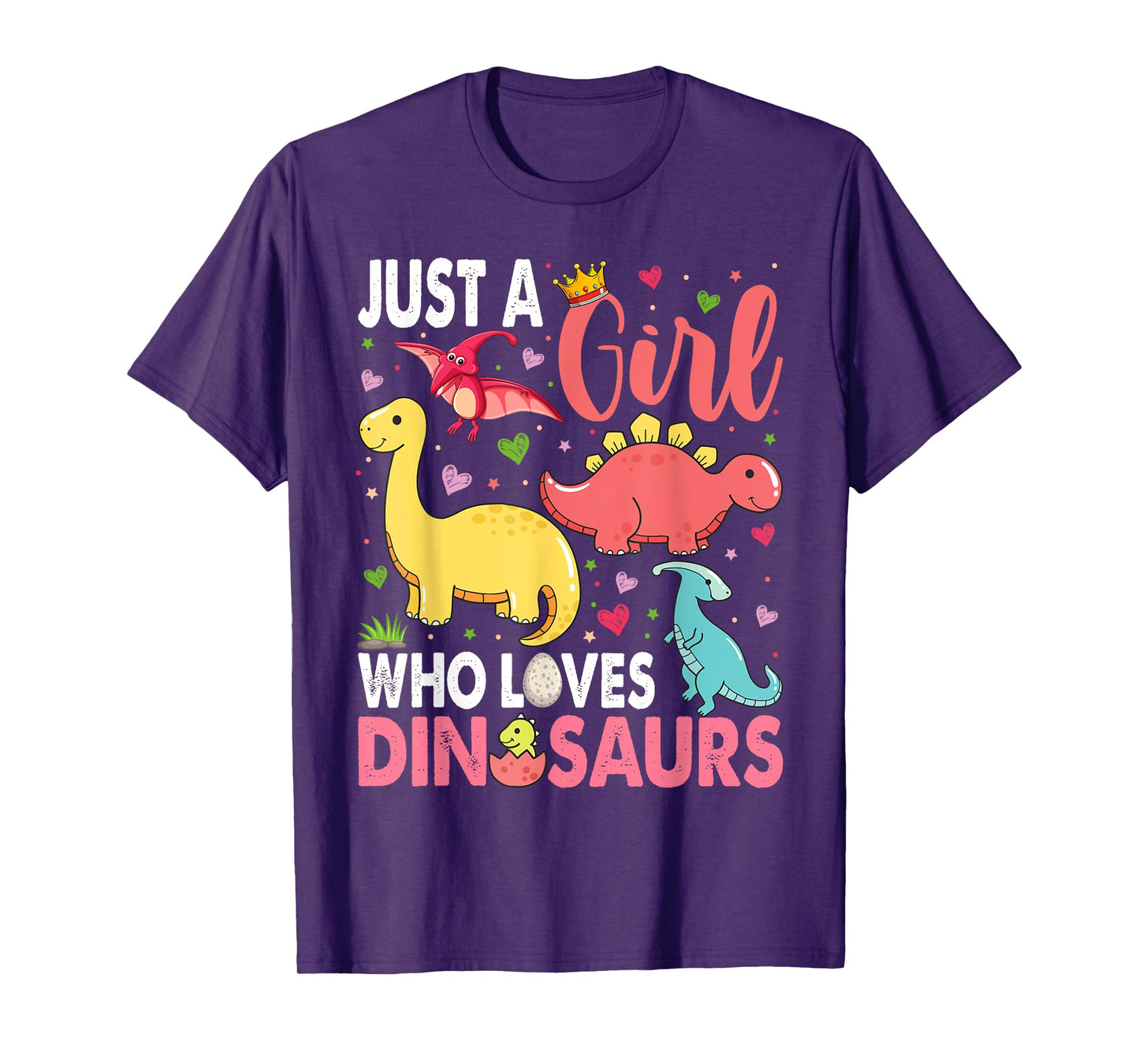 Just a Girl Who Loves Dinosaurs Kid Teen Toddlers Women Dino T-Shirt