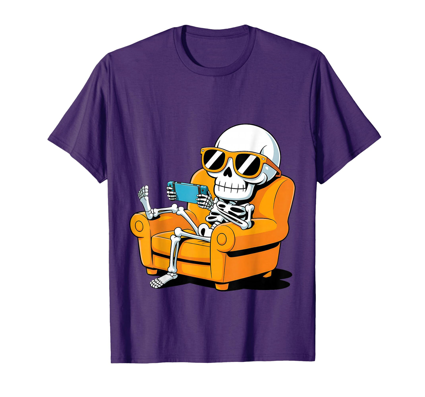 Halloween Skeleton Funny Gamer Video Gaming Teens Boys Kids T-Shirt