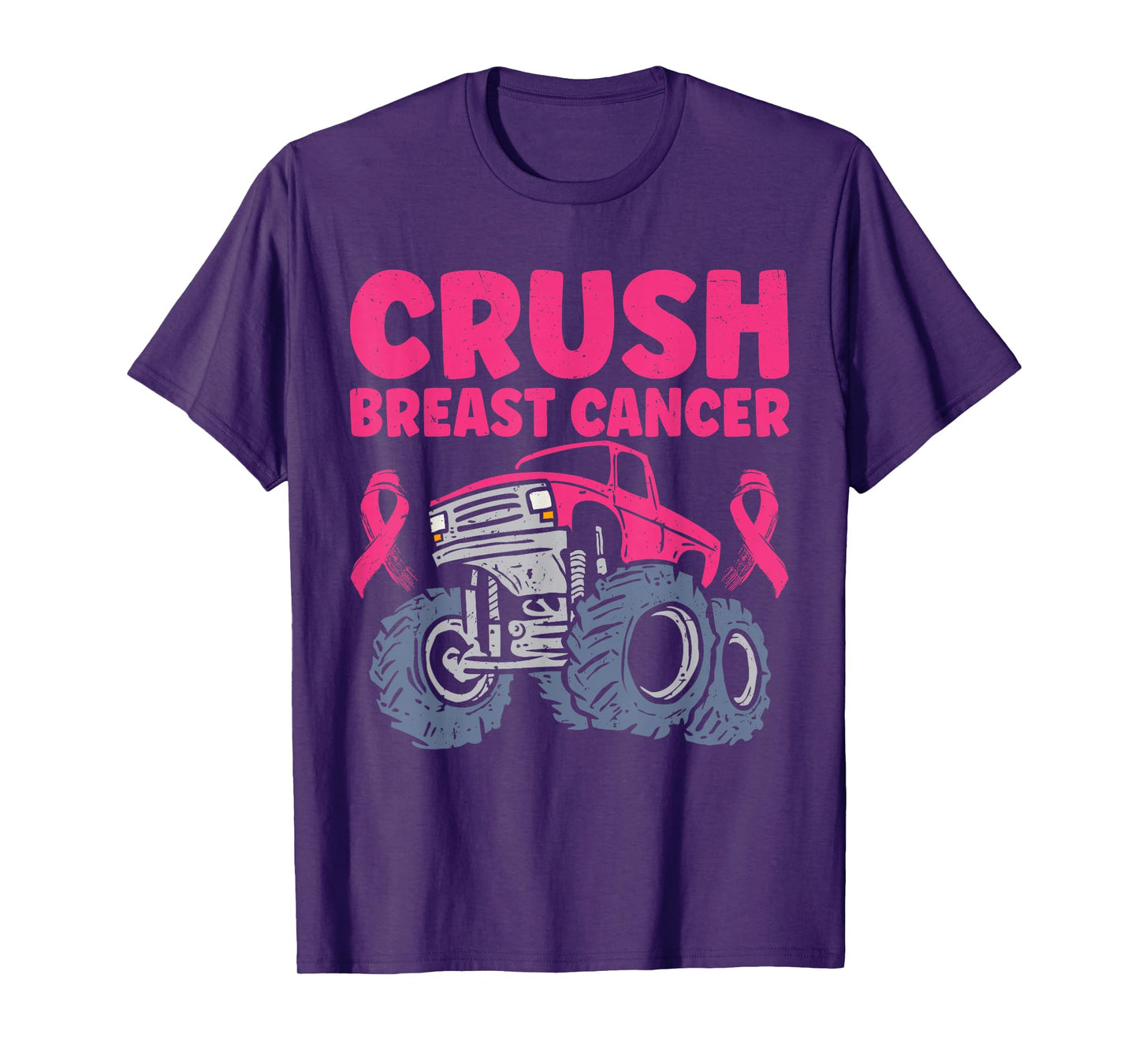 Crush Breast Cancer Awareness Truck pink Women Men Boys T-Shirt