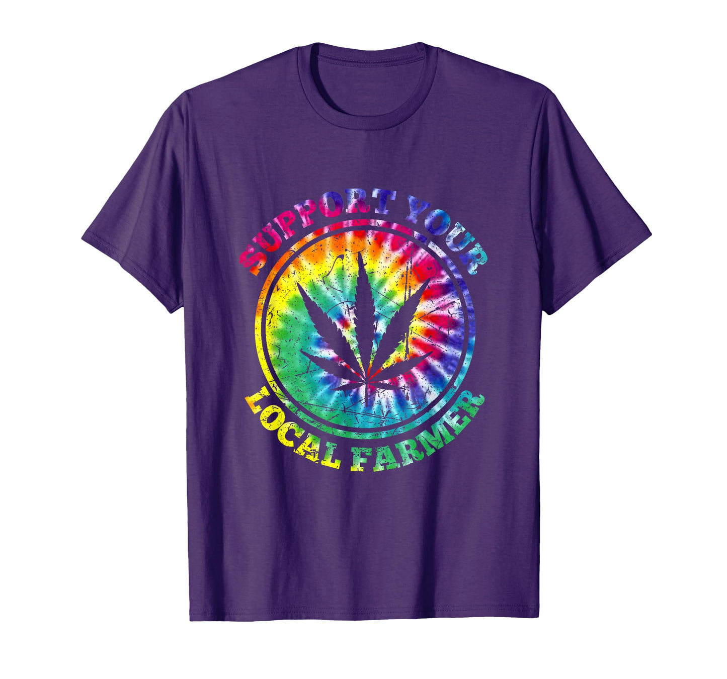 Retro Marijuana Support Your Local Farmer Cannabis Tie Dye T-Shirt