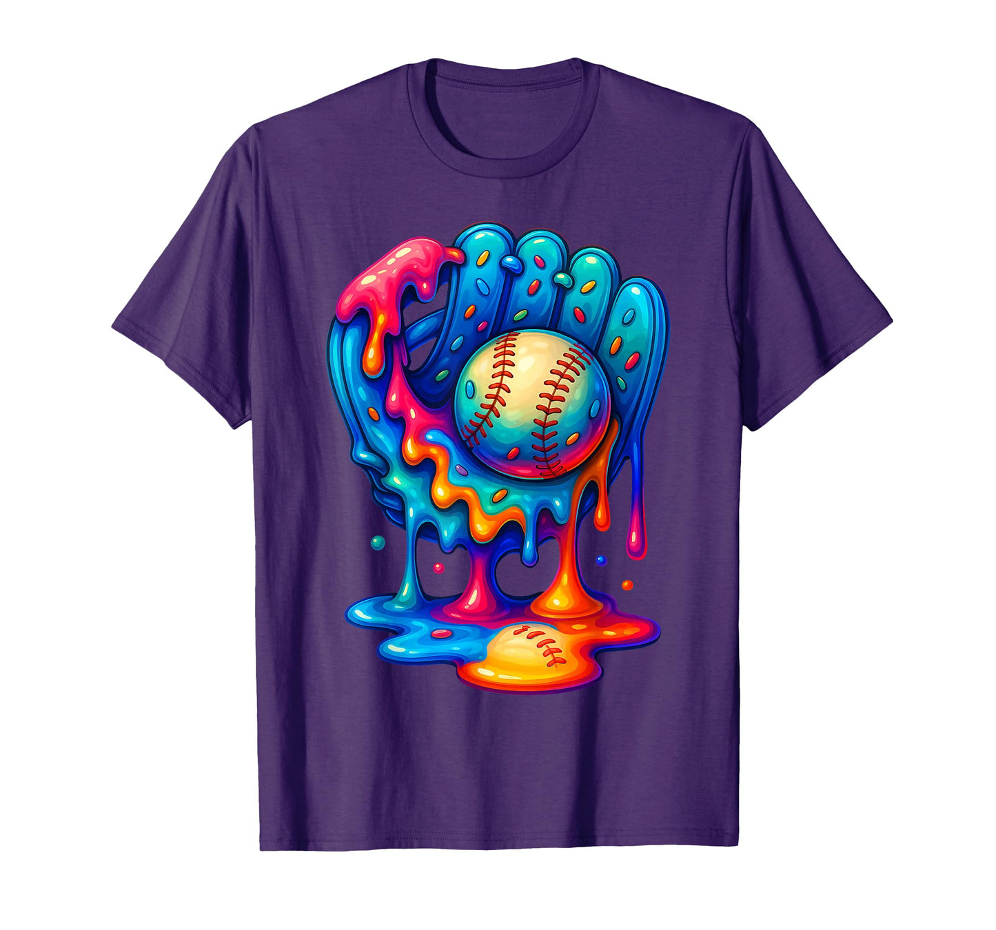 Baseball Drip for Boys Ice Cream Drip Baseball Glove T-Shirt