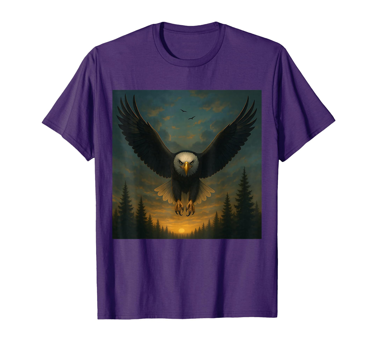 Eagle Sunset Forest Wildlife T-Shirt