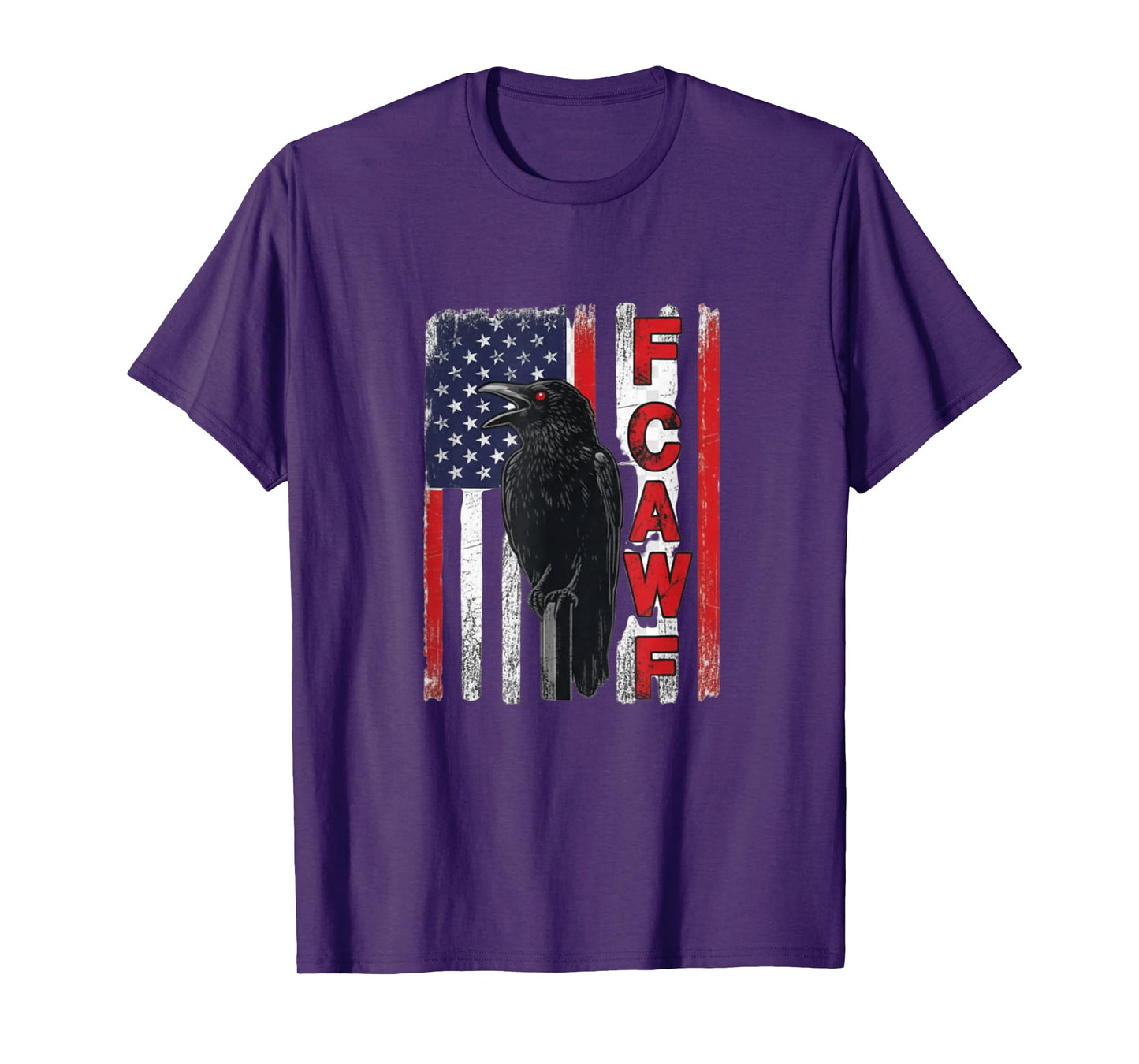 Funny F CAW F Crow FCAWF with USA Flag T-Shirt