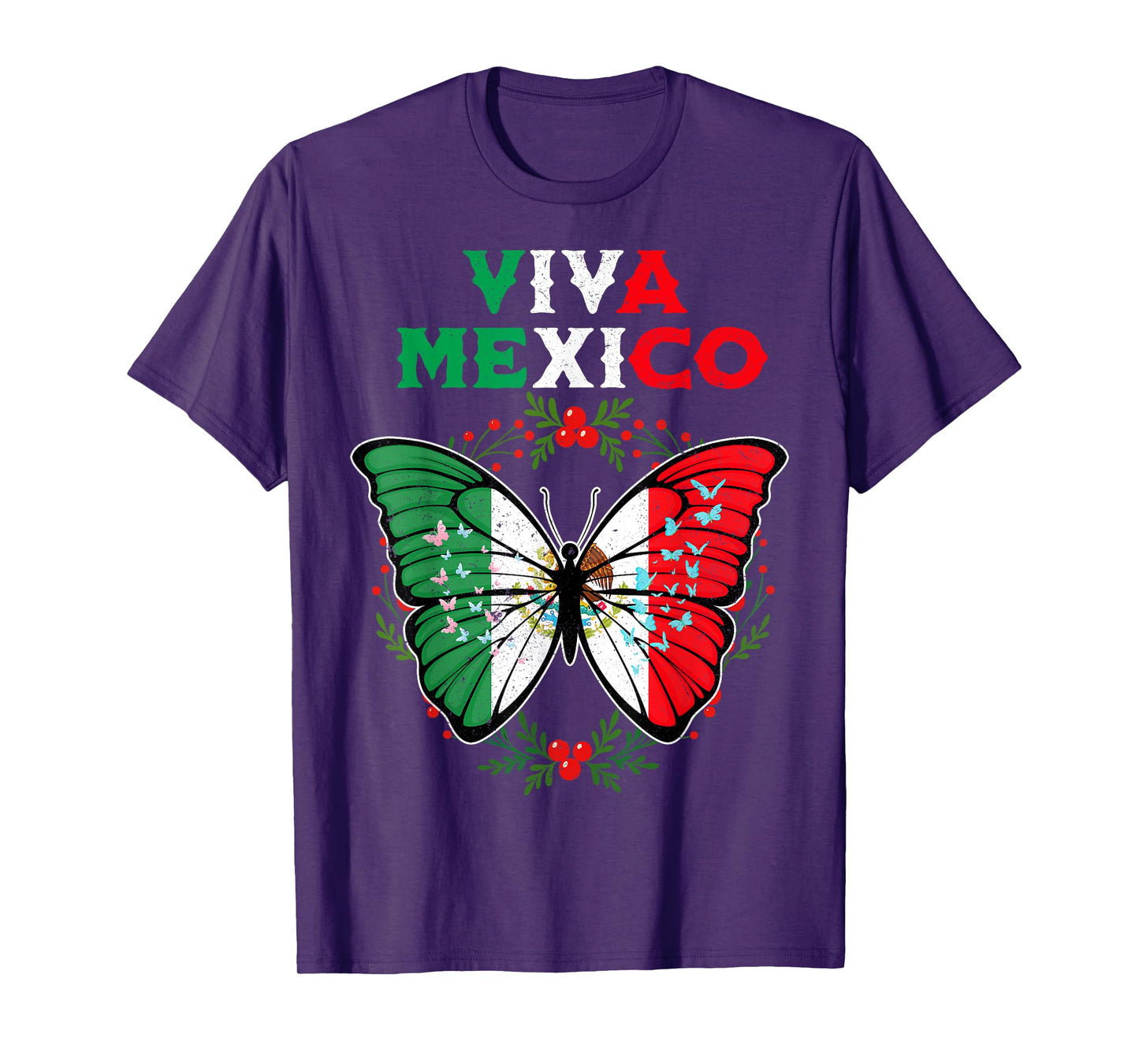 Butterfly Viva Mexico September 16 Mexican Independence Day T-Shirt