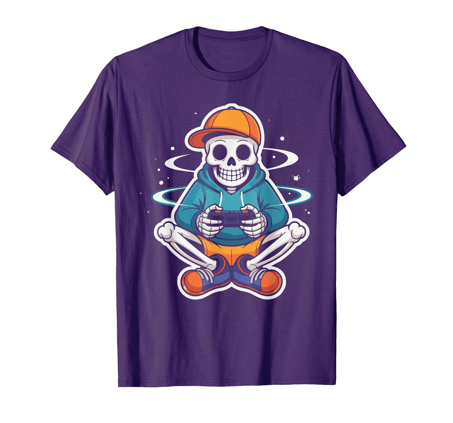 Halloween Gaming Spooky Skeleton Video Game Gamer Boys Men T-Shirt