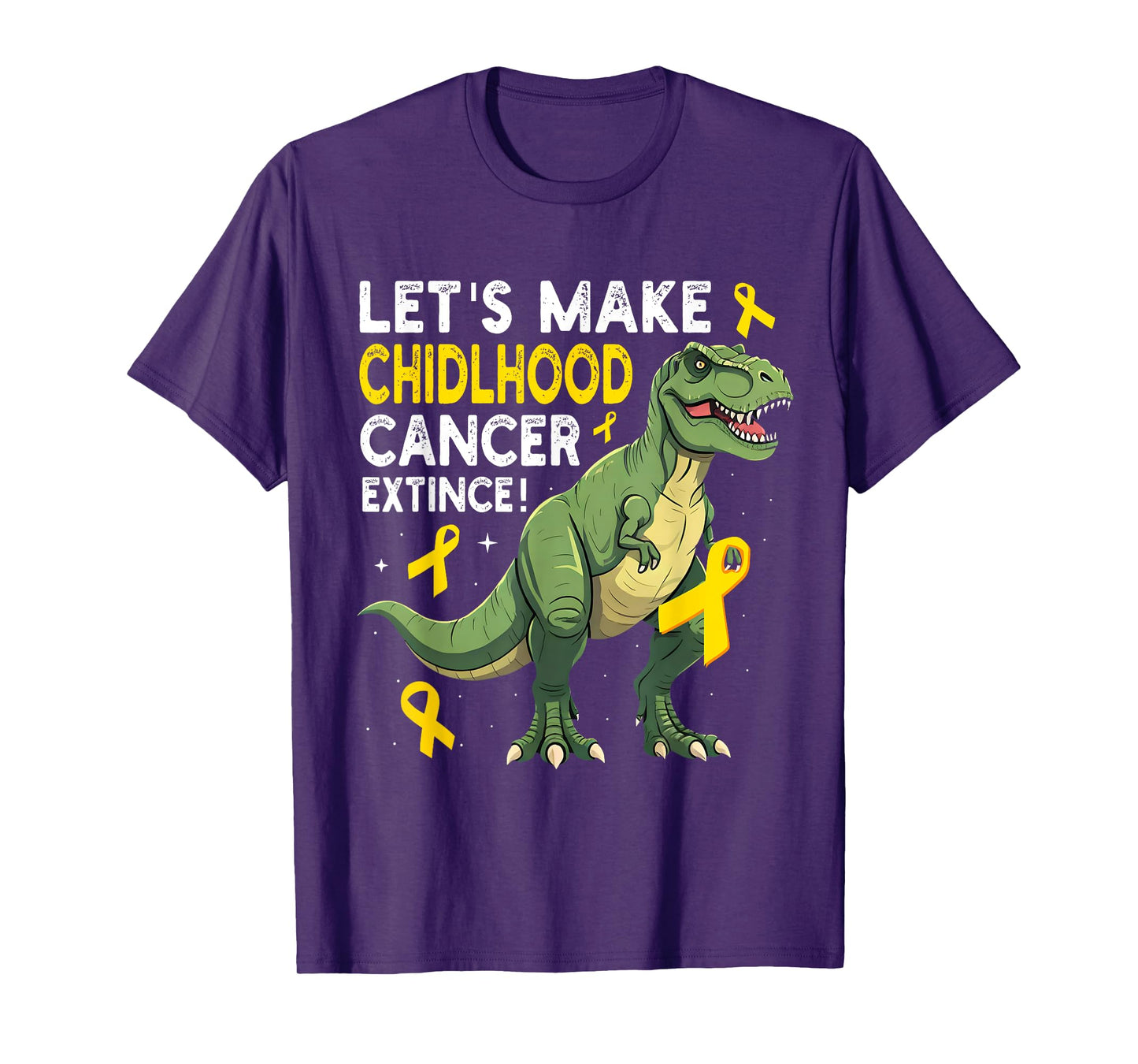 Childhood Cancer Extinct Dinosaur Childhood Cancer Awareness T-Shirt