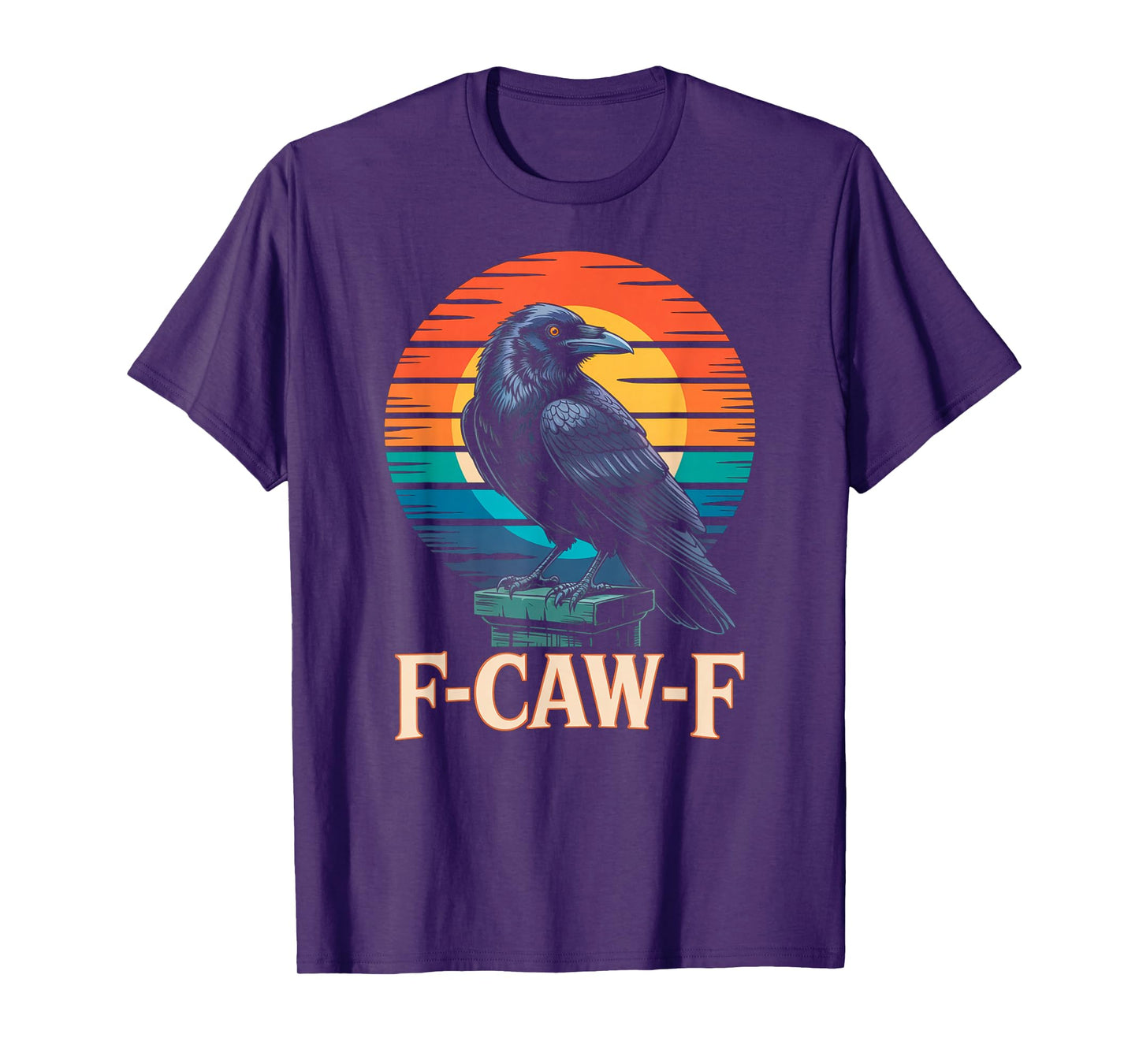 F-Caw-F Funny Black Bird Moon Gothic Adult Humor T-Shirt