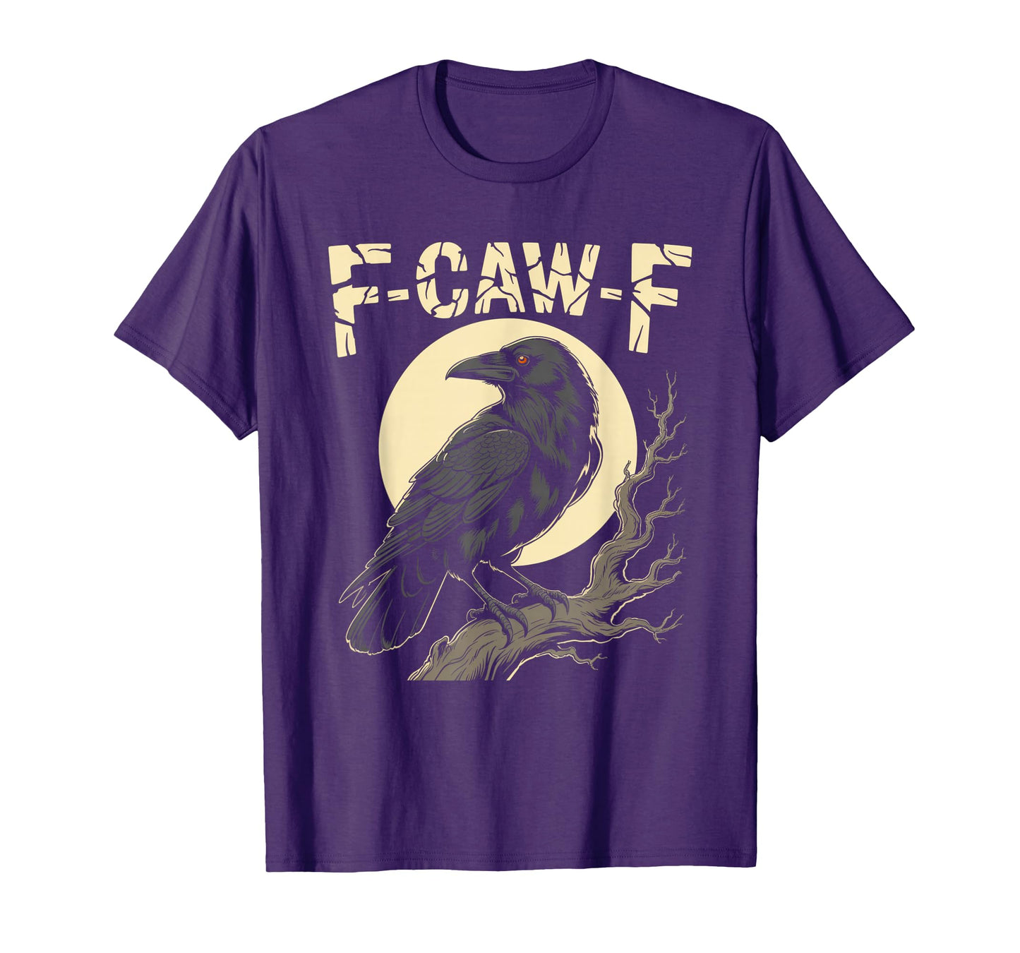 Black Crow, F-Caw-F Funny Black Bird Moon Gothic Adult Humor T-Shirt