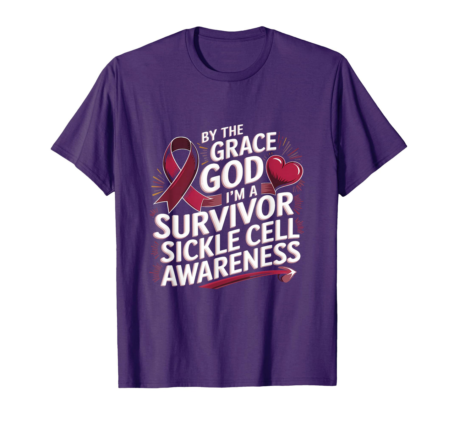Sickle Cell Awareness Grace God I'm A Survivor Anemia T-Shirt