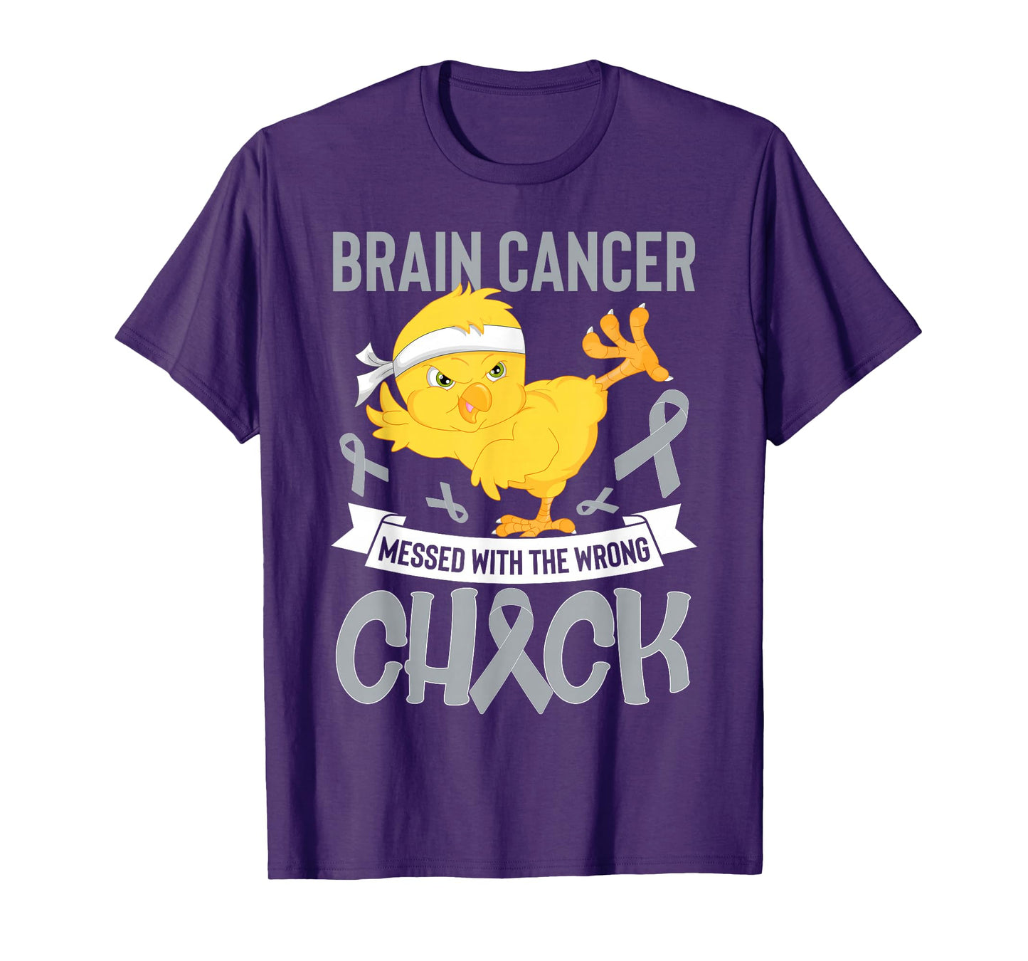 Brain Cancer Messed With The Wrong Chick Warriors Fighters T-Shirt