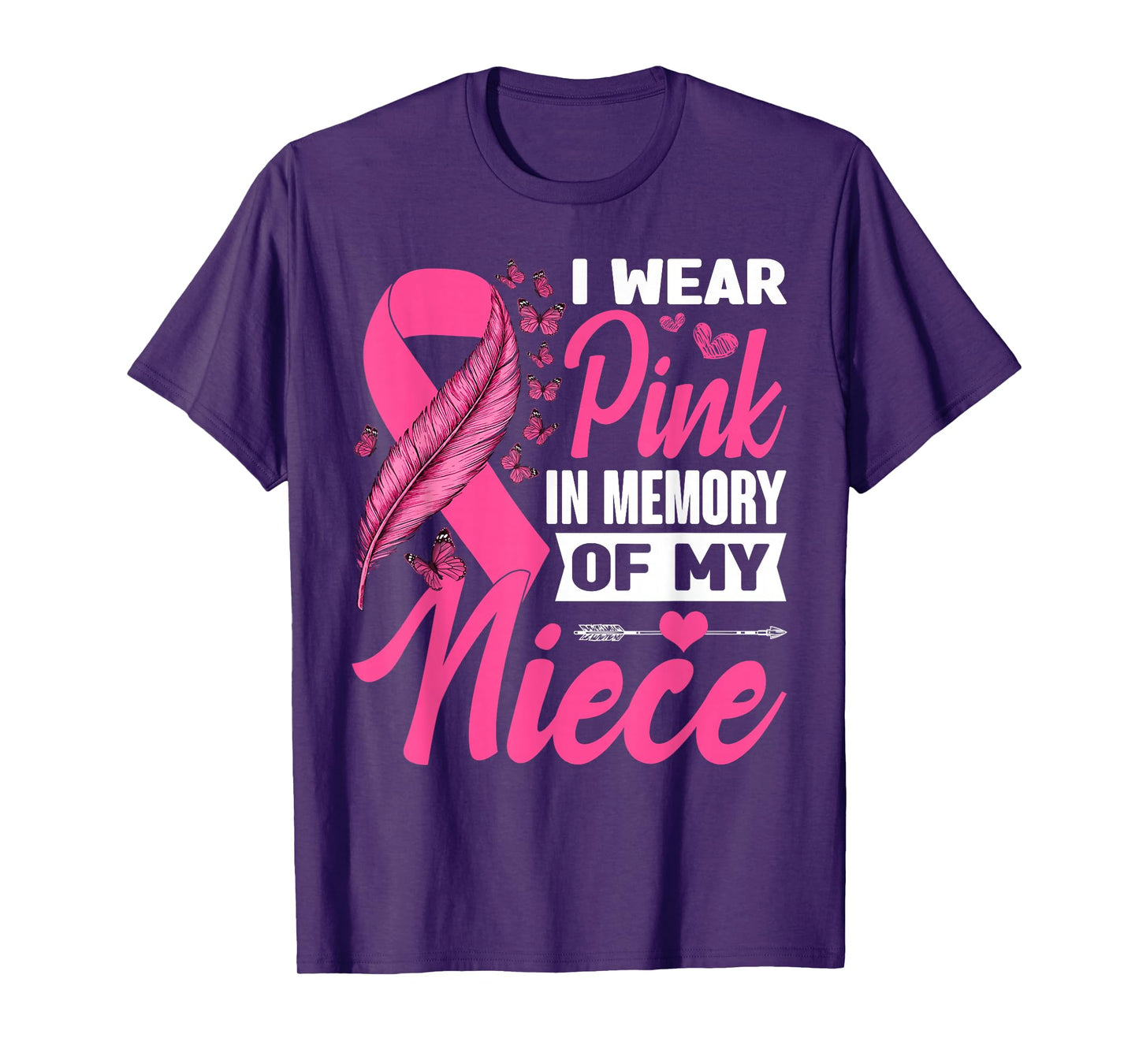 I Wear Pink In Memory Of My Niece Breast Cancer Awareness Da T-Shirt