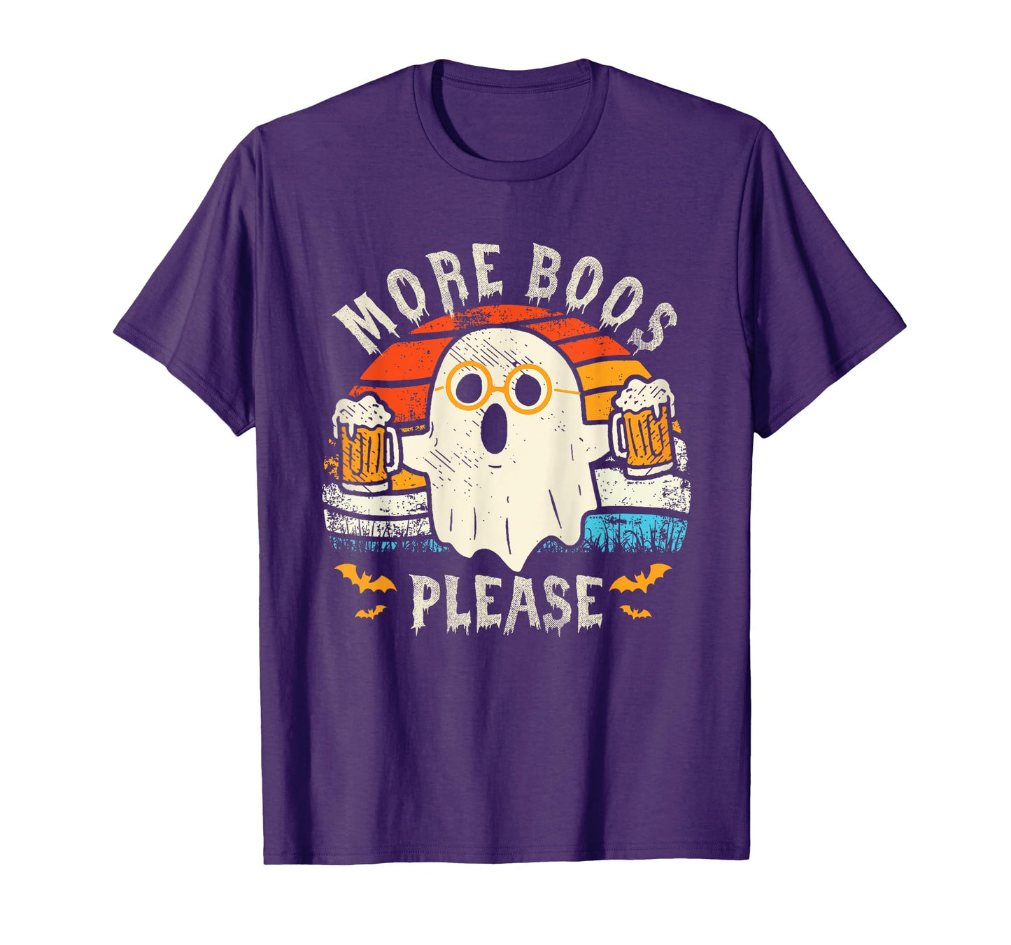 Retro More Boos Please Ghost Beer Halloween Costume Men Boys T-Shirt