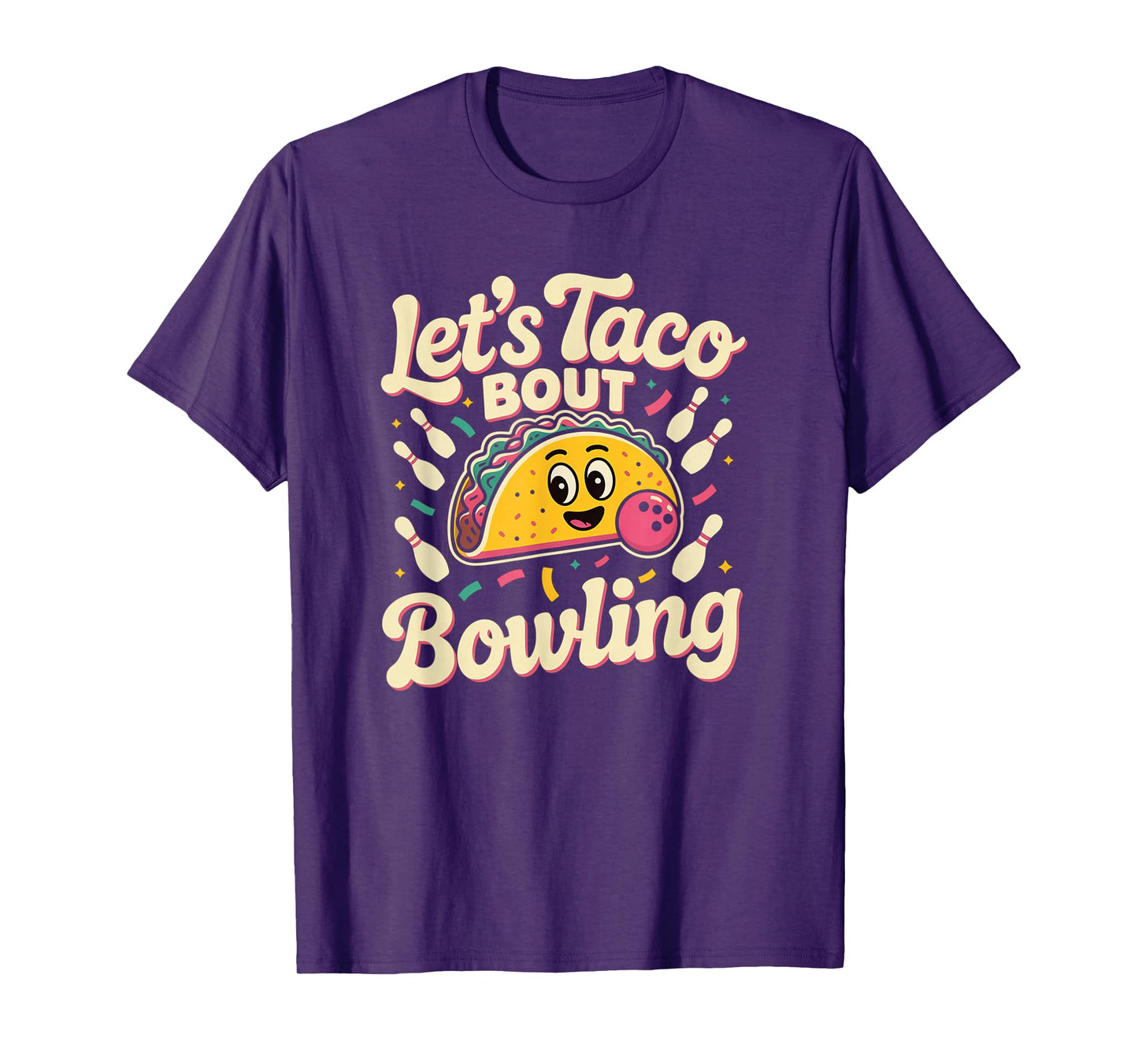 Taco Bowling Humor Design for Ten Pin League Fans T-Shirt