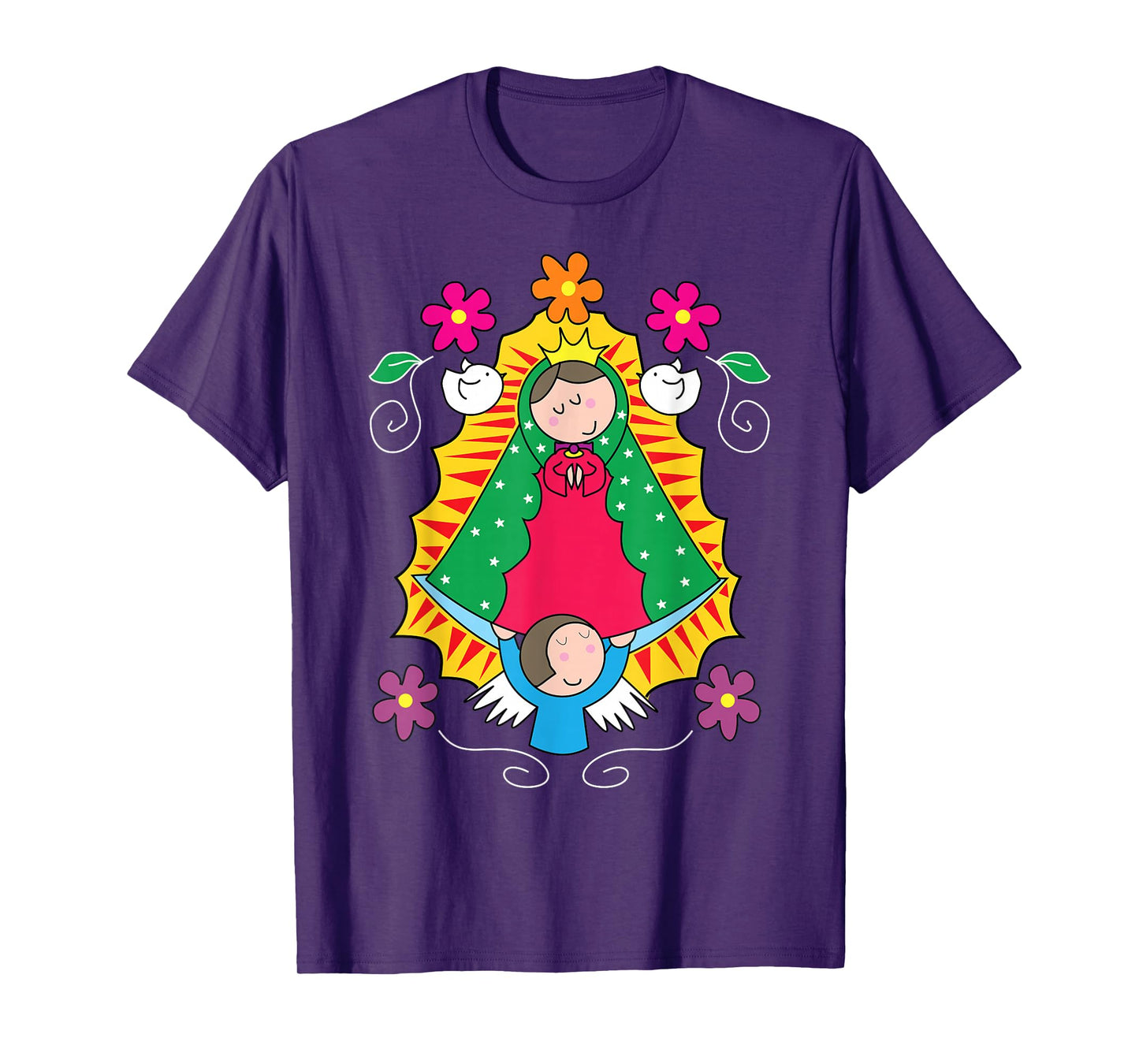 Virgen de Guadalupe Cartoon Santa María de Guadalupe T-Shirt