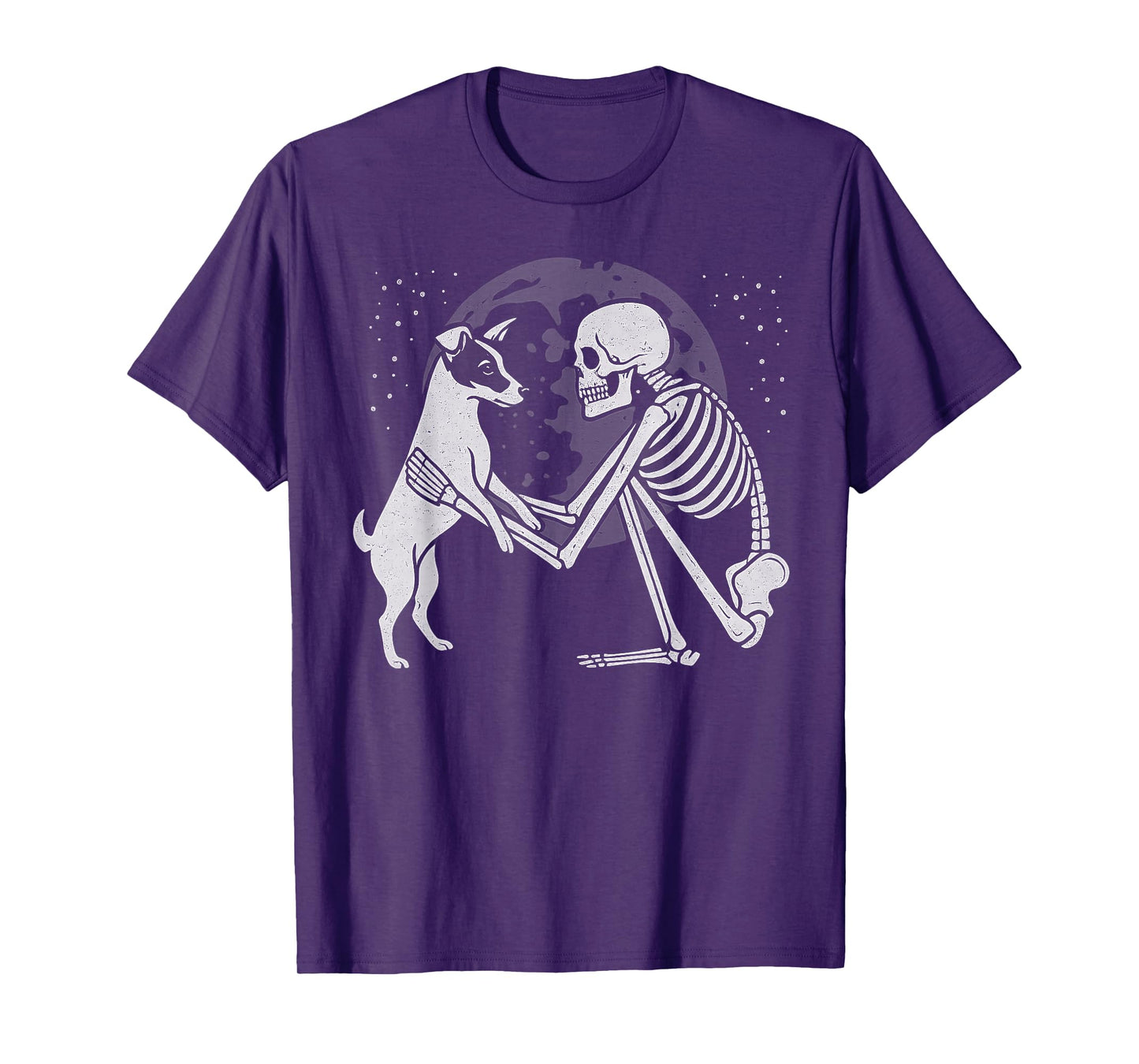 Jack Russell Terrier Skeleton Moon Halloween Dog Lover T-Shirt