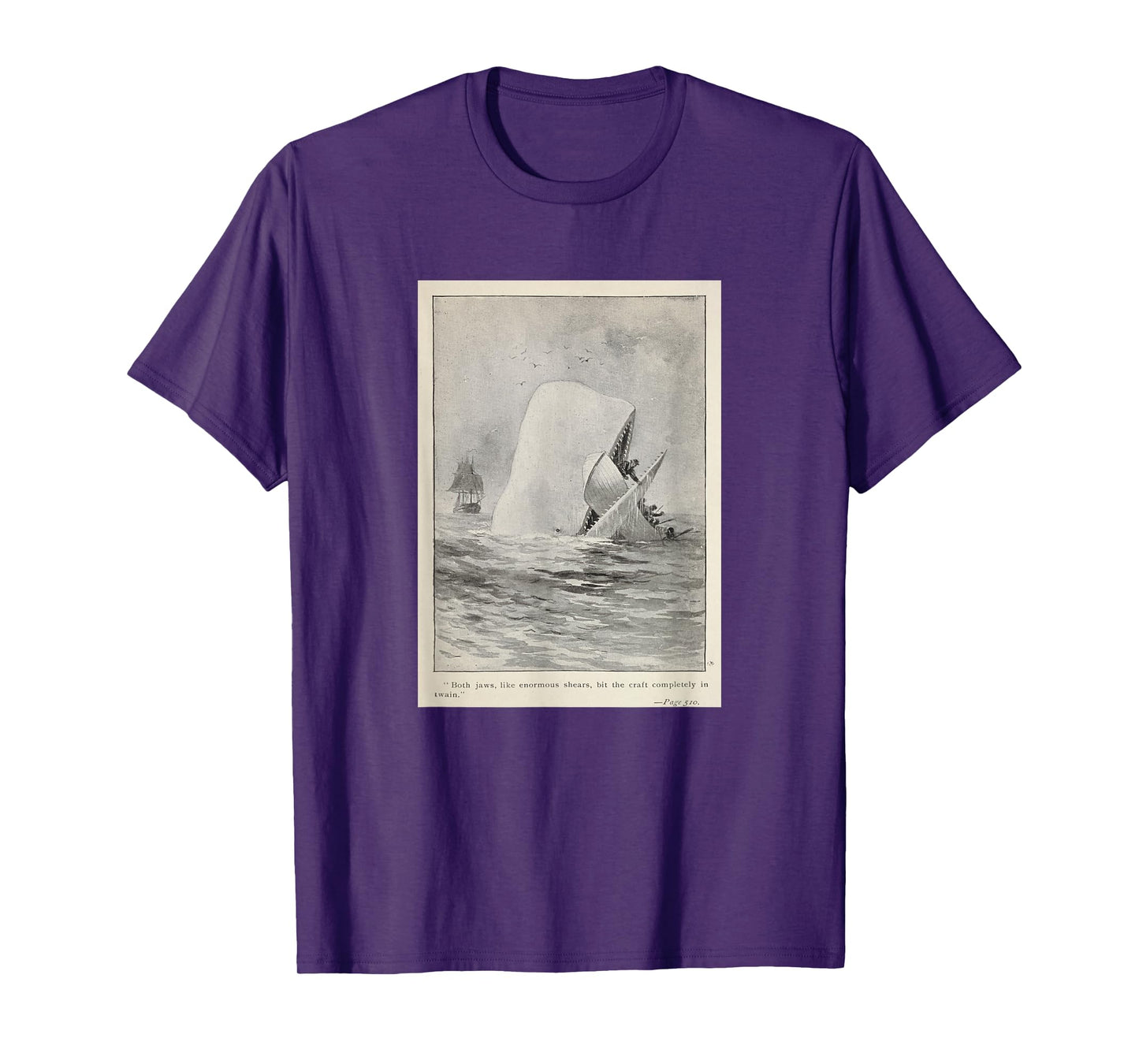 Moby Dick Whale Attacking a Whaling Ship (1892) T-Shirt