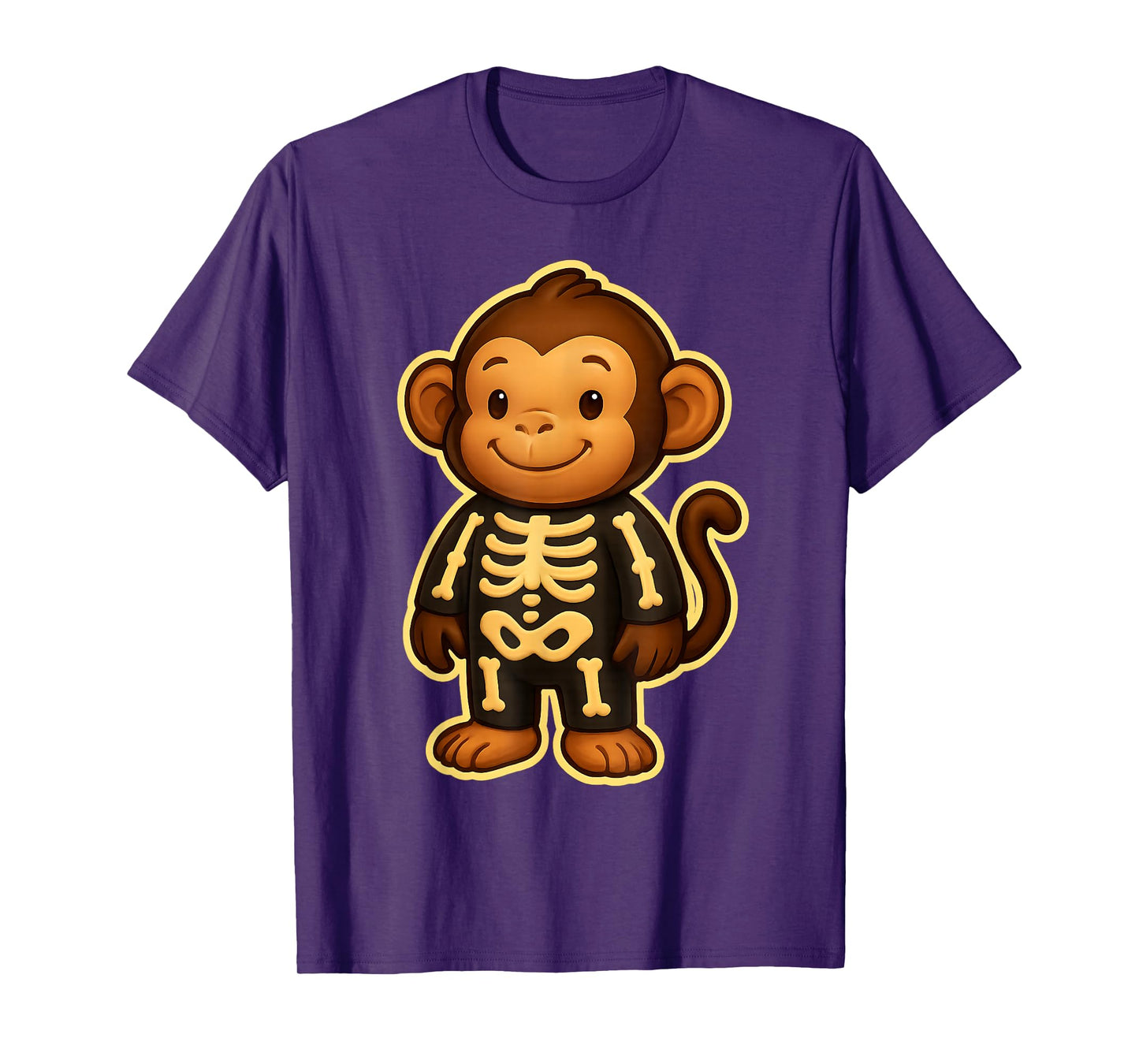 Funny Monkey Skeleton Costume Halloween Party Men Women Kids T-Shirt