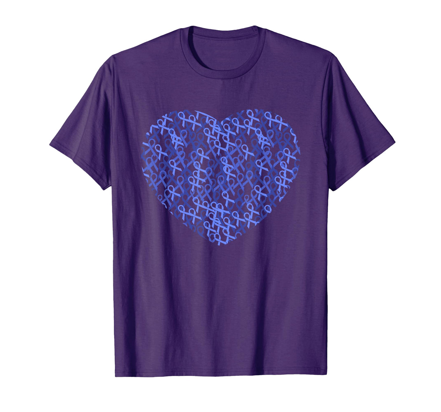 Colorectal Colon Cancer Awareness Blue Ribbon Heart T-Shirt