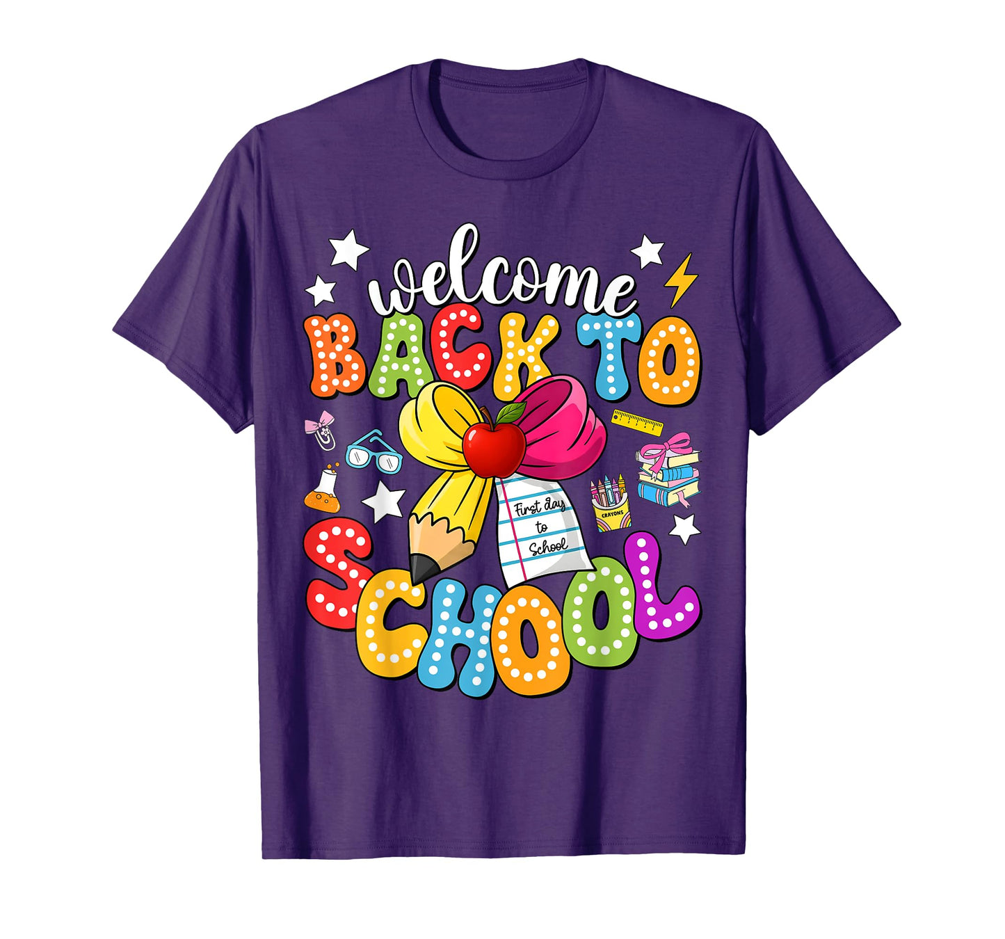 Back To School Pencil Coquette Bow First Day of School Kids T-Shirt