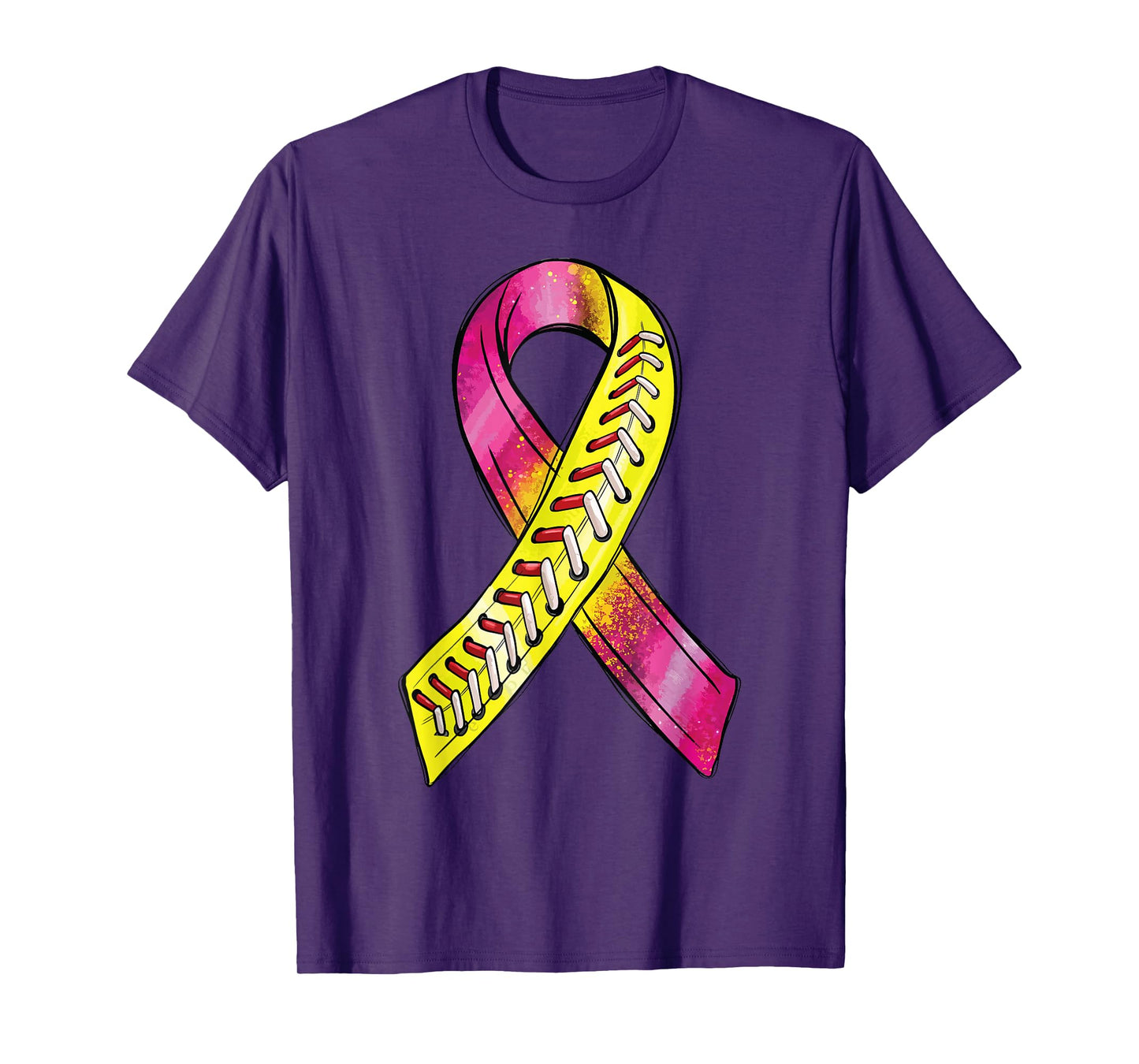 Strike Out Breast Cancer Awareness Day Pink Ribbon Softball T-Shirt