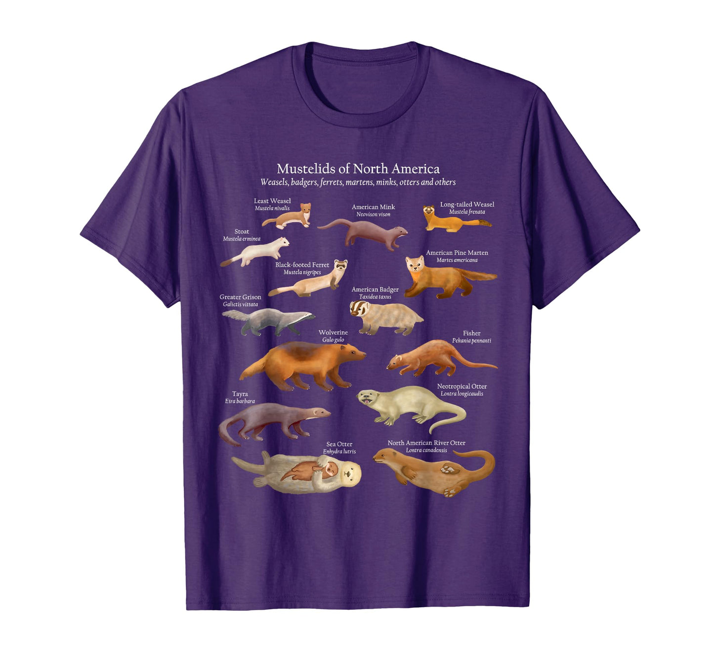 Mustelids of North America: Weasels, Otters, and Others T-Shirt
