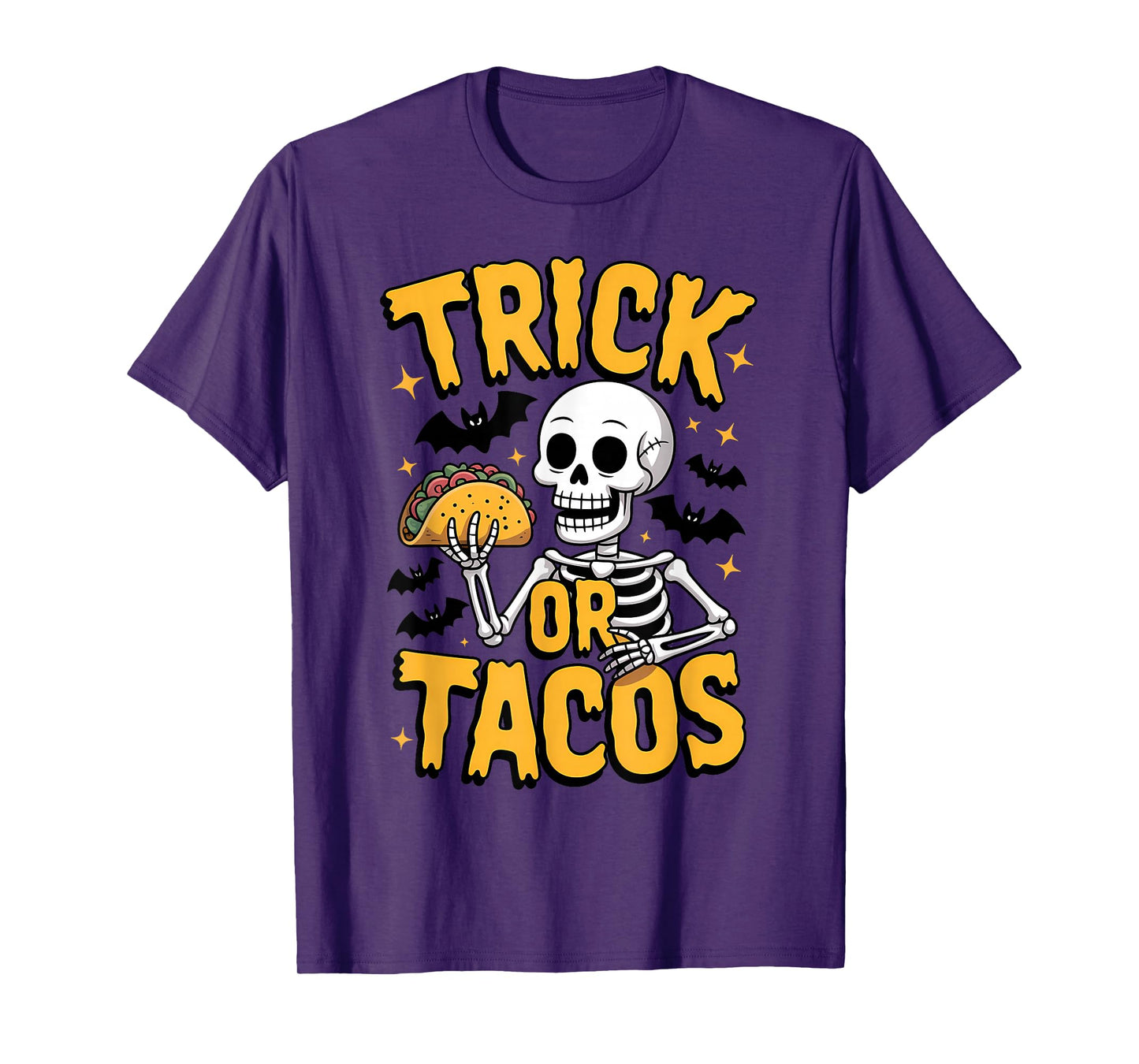 Trick or Tacos Funny Skeleton Foodie Halloween T-Shirt