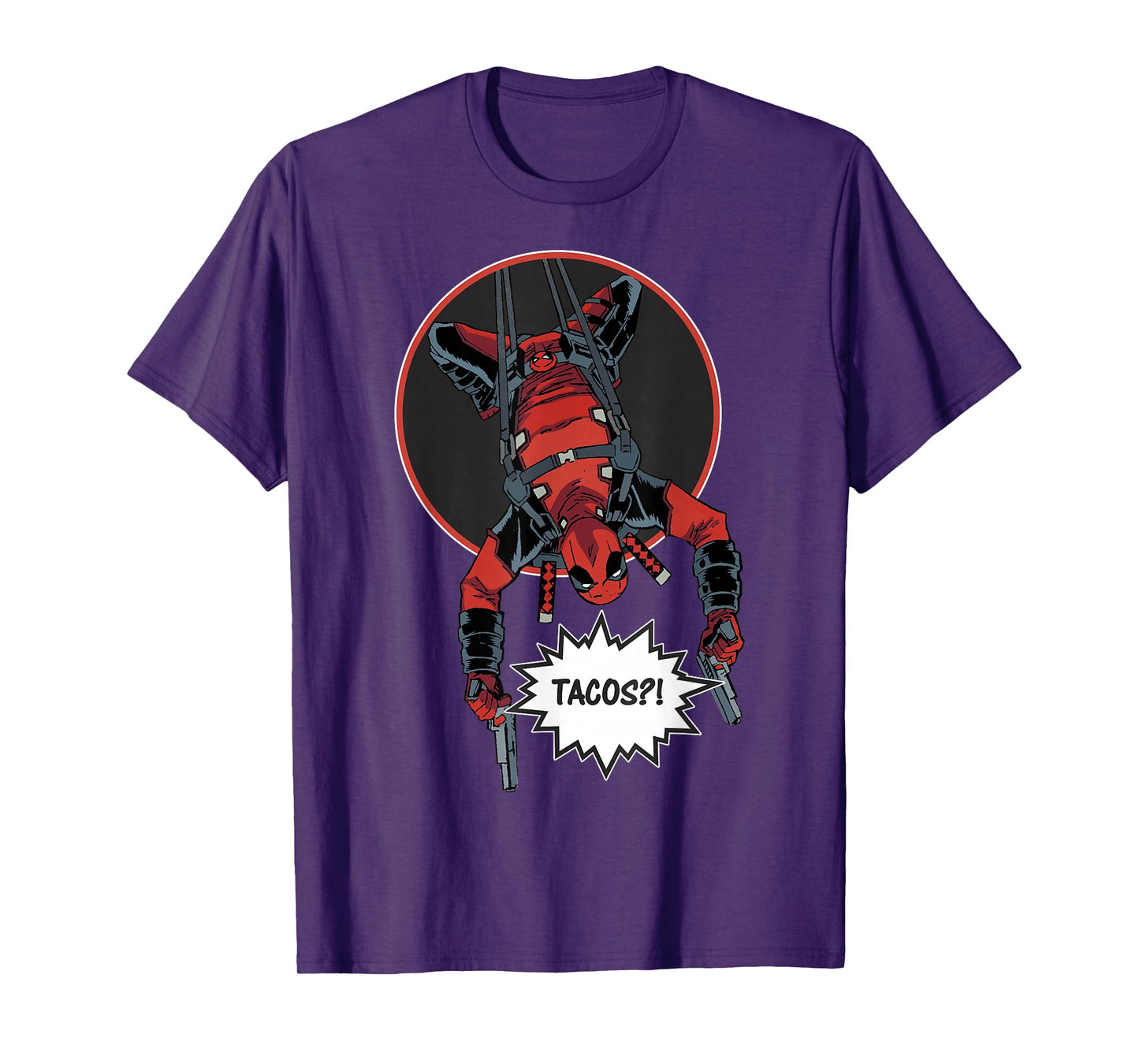 Marvel Deadpool Slinging Upside-Down Tacos?! T-Shirt T-Shirt