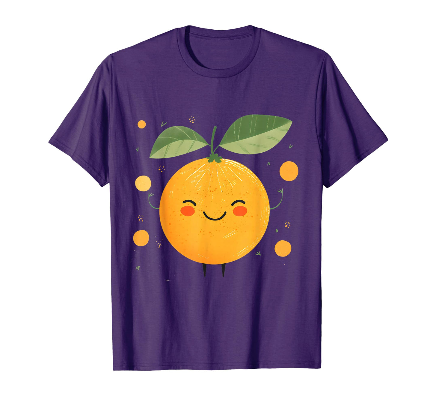 Cute Orange Fruits Happy Lover Tangerine Citrus Face Summers T-Shirt