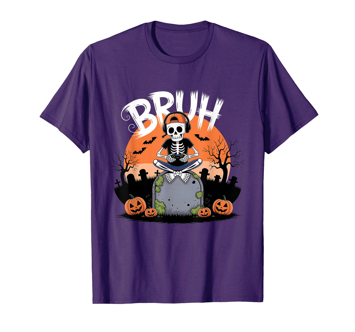 Halloween Skeleton Video Gaming Gamer Men Boys Teens Youths T-Shirt