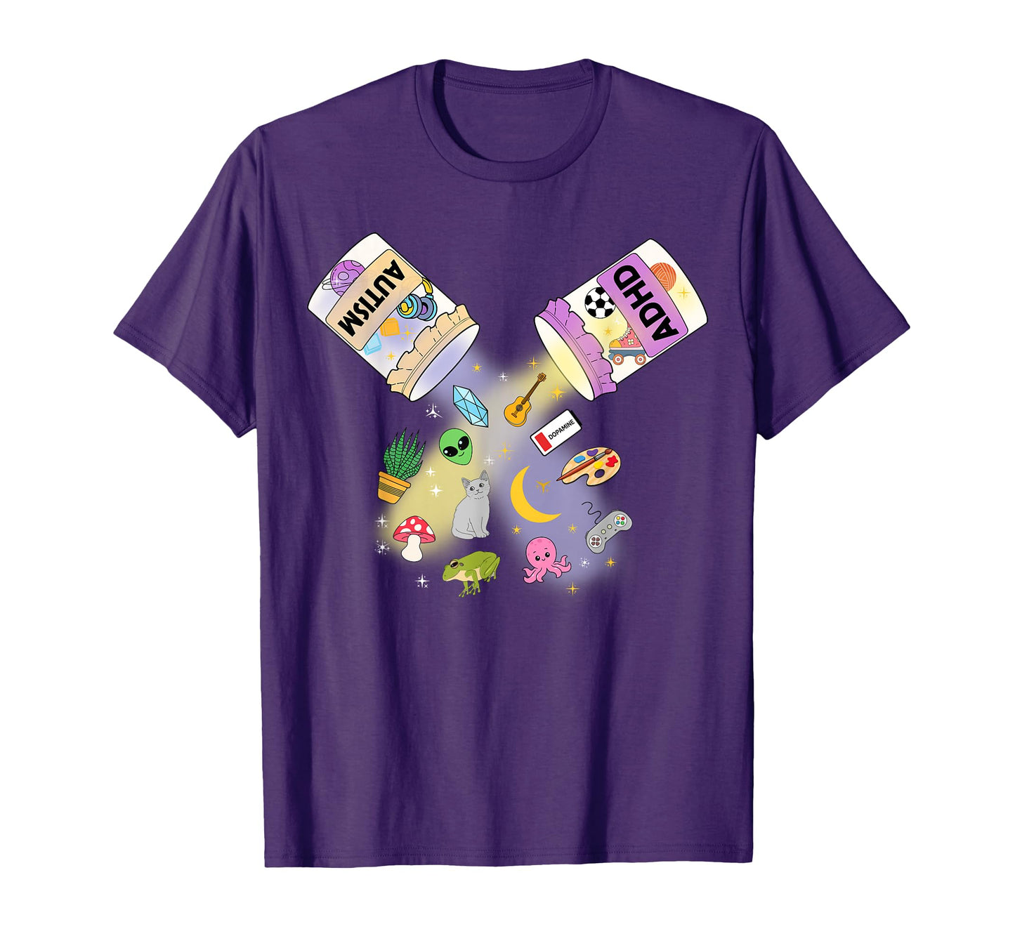 Funny AuDHD Neurodiversity Autism ADHD Fusion Men Women Kids T-Shirt