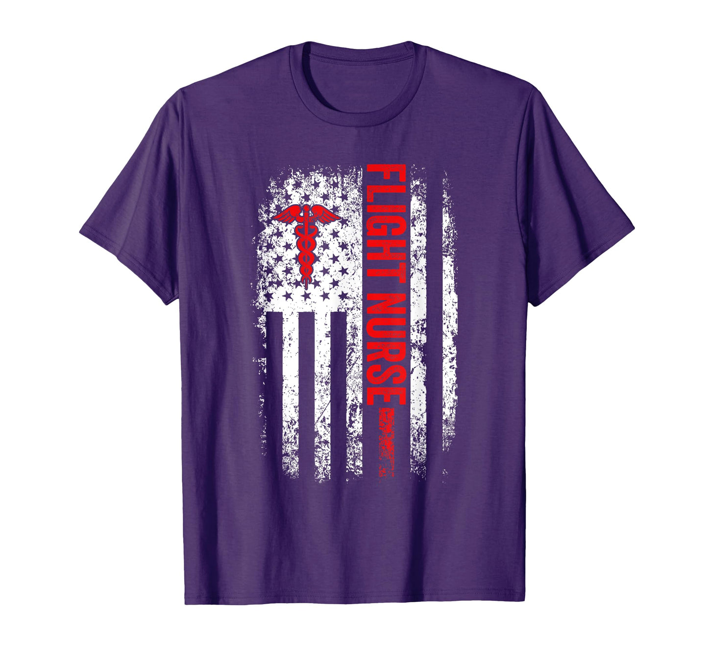 US American Flag Flight Nurse Funny Nursing For Women Men T-Shirt