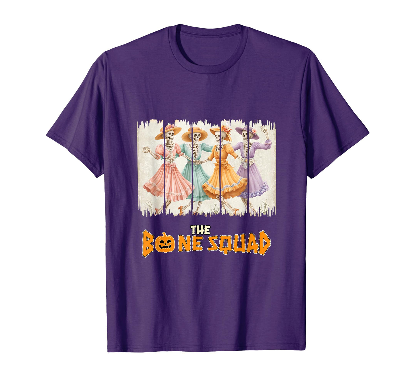 Halloween Dancing Skeleton Witch Funny Costume Bone Squad T-Shirt