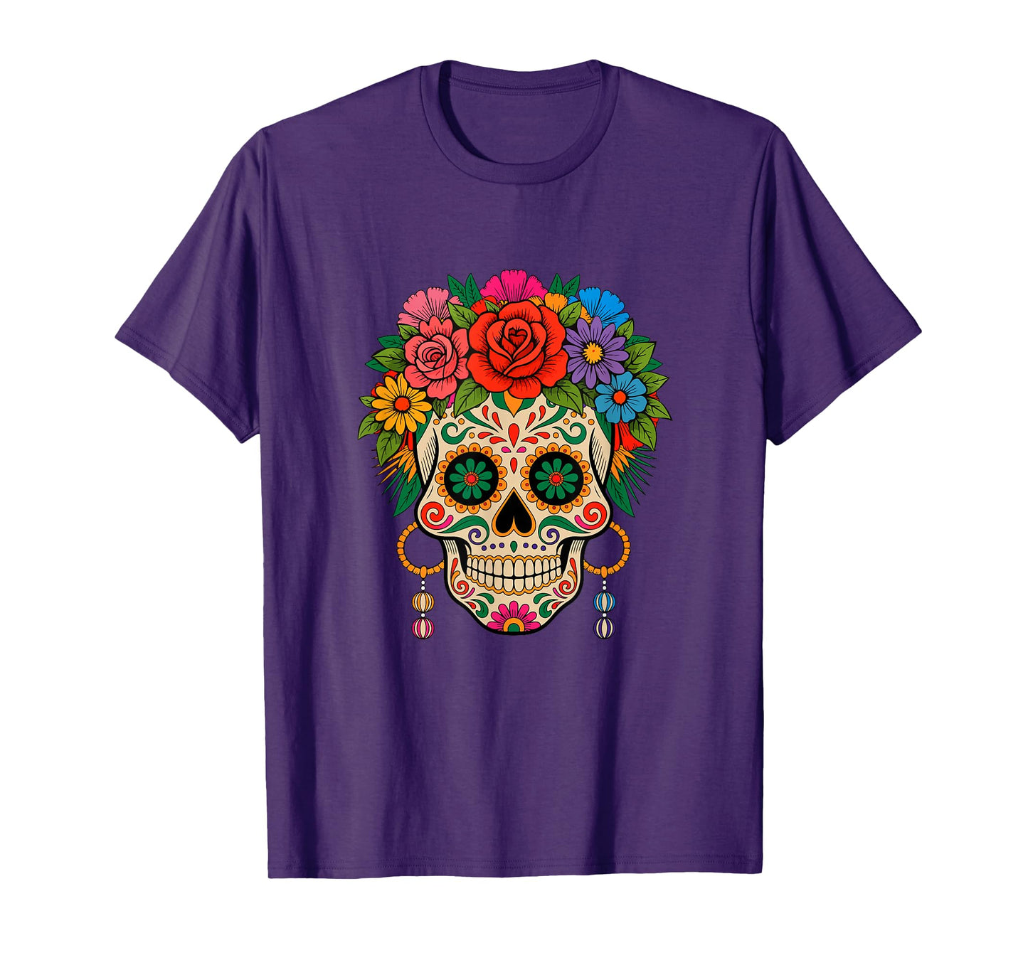 Floral Skull Halloween Dia De Los Muertos Matching Family T-Shirt
