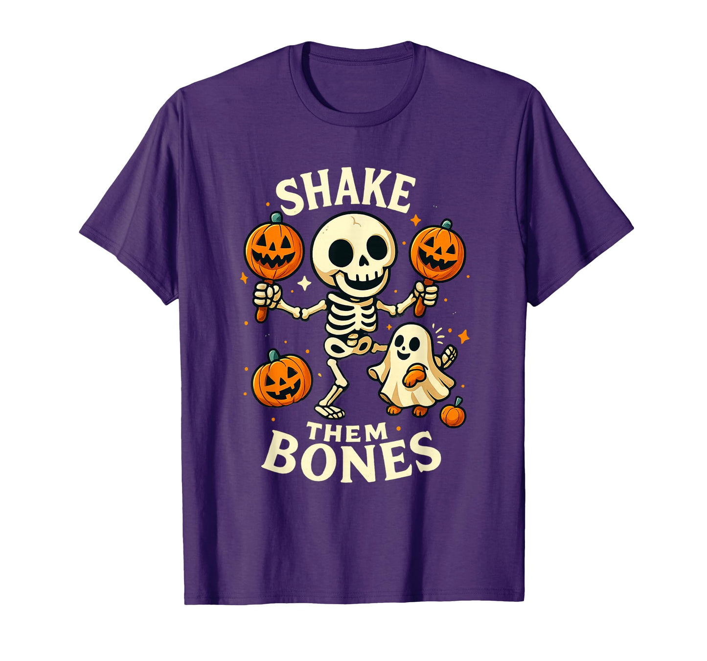 Halloween Shake Them Bones Skeleton Maracas T-Shirt
