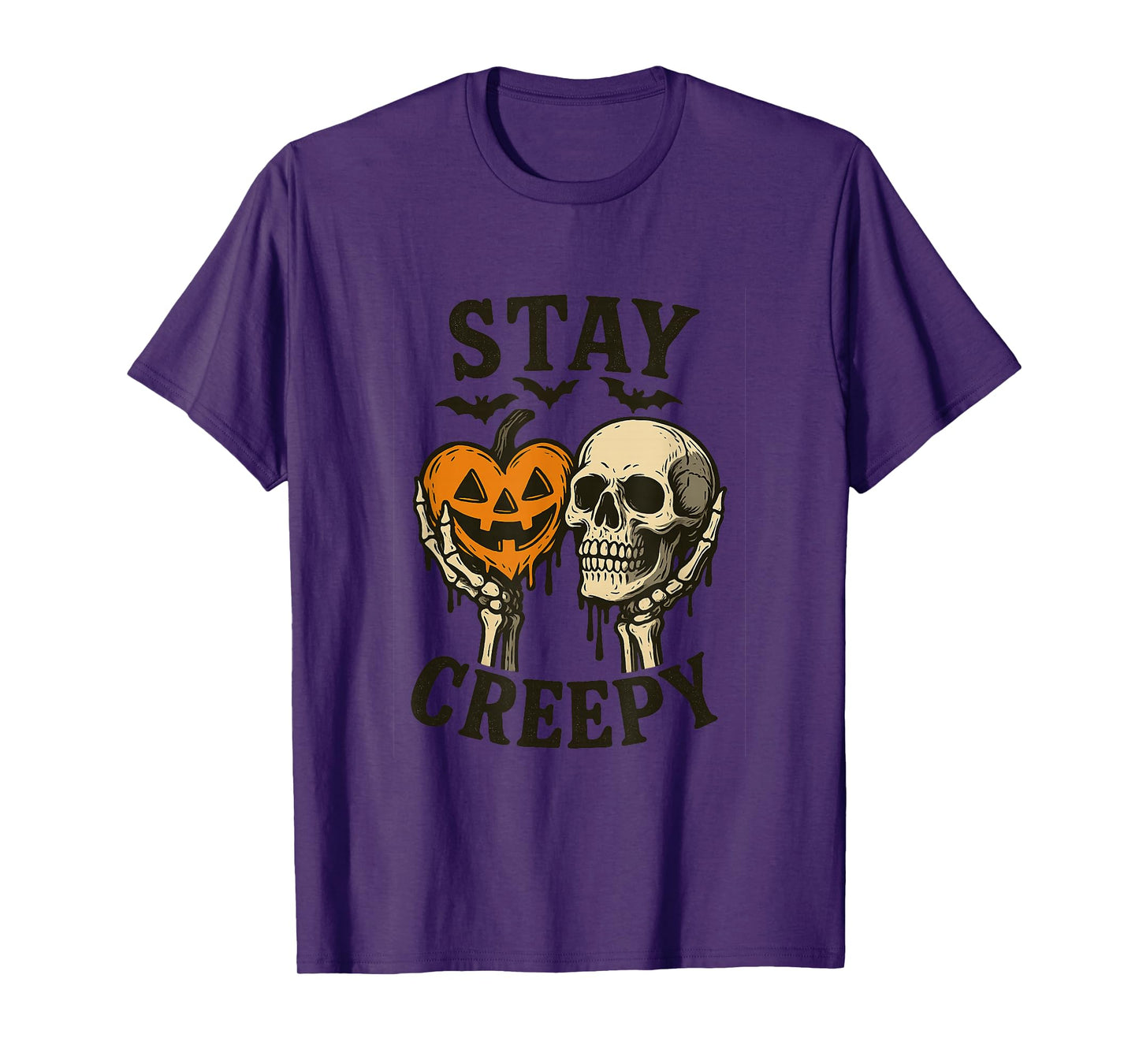 Stay Creepy Skeleton Pumpkin Halloween Apparel for Parties T-Shirt