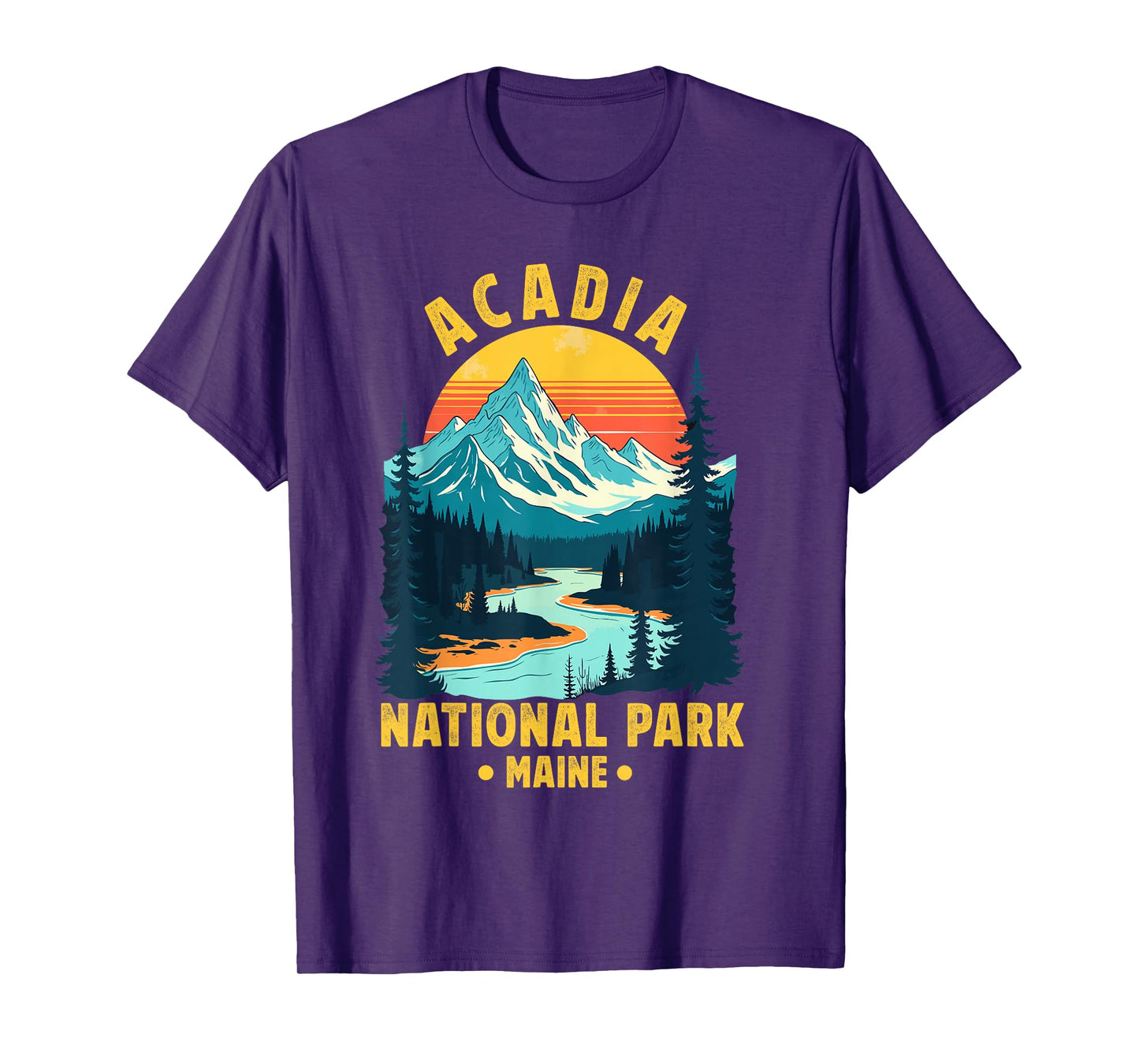 Acadia National Park Souvenir Maine Retro for Men Women Kid T-Shirt