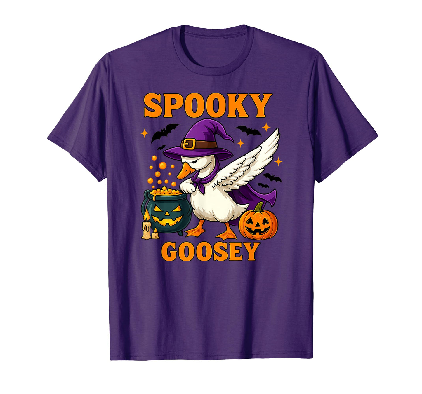 Halloween Spooky Goosey Funny Silly Dabbing Goose Pumpkin T-Shirt