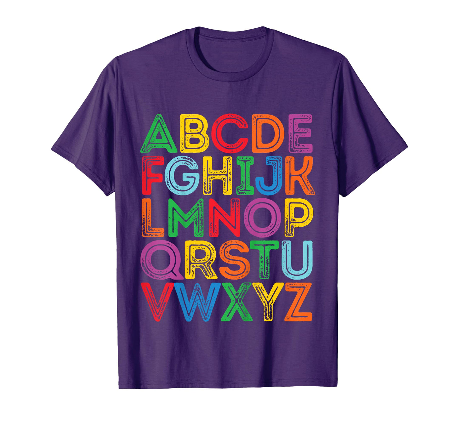 ABCs Shirt Alphabet Colorful Letters Reading Kids Boys Girls T-Shirt