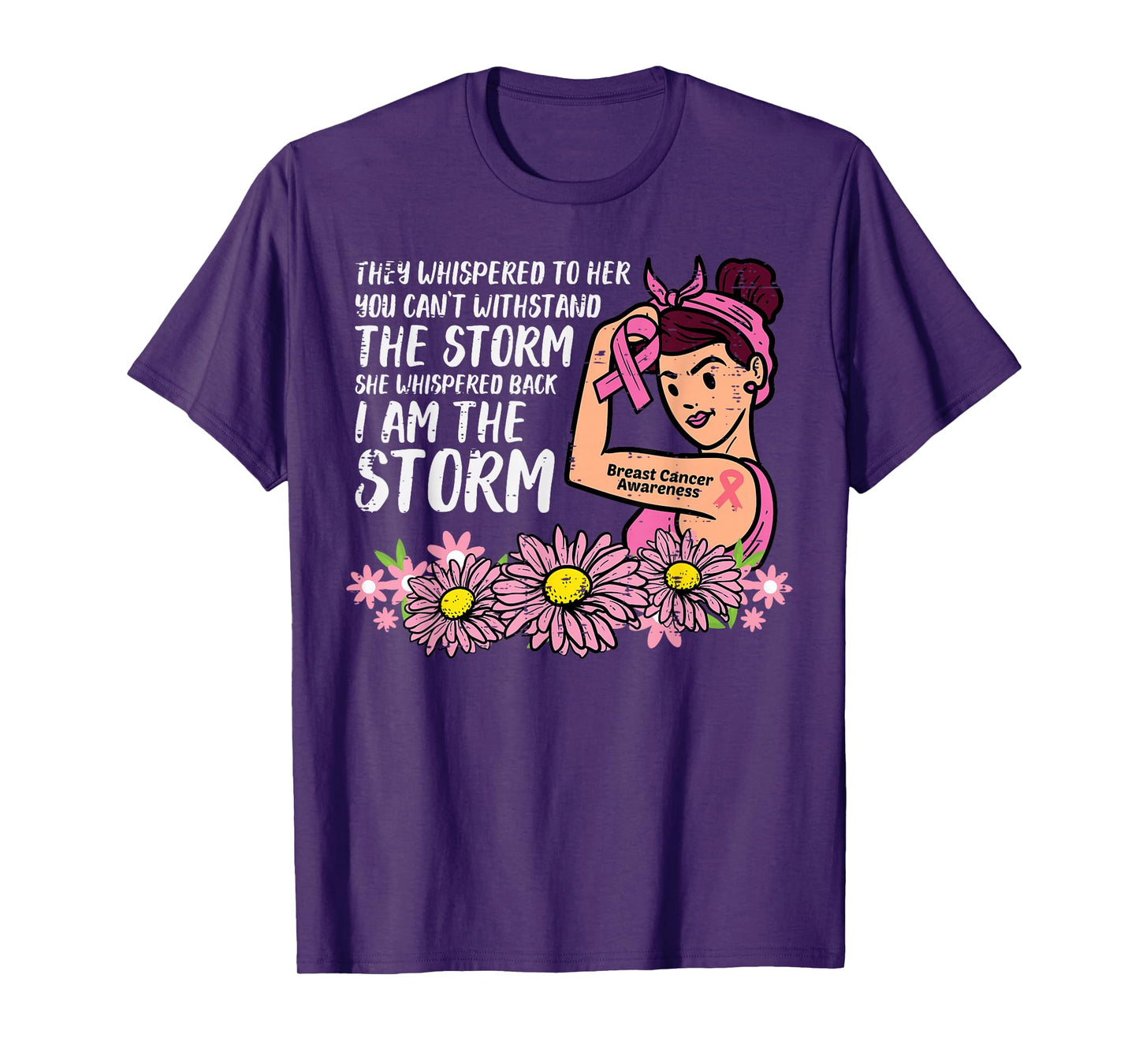 I Am The Storm Rosie Riveter Breast Cancer Awareness Women T-Shirt