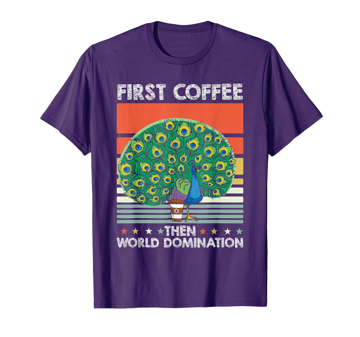 Retro Peafowl Coffee Ornithology - Wildlife Vintage Peacock T-Shirt