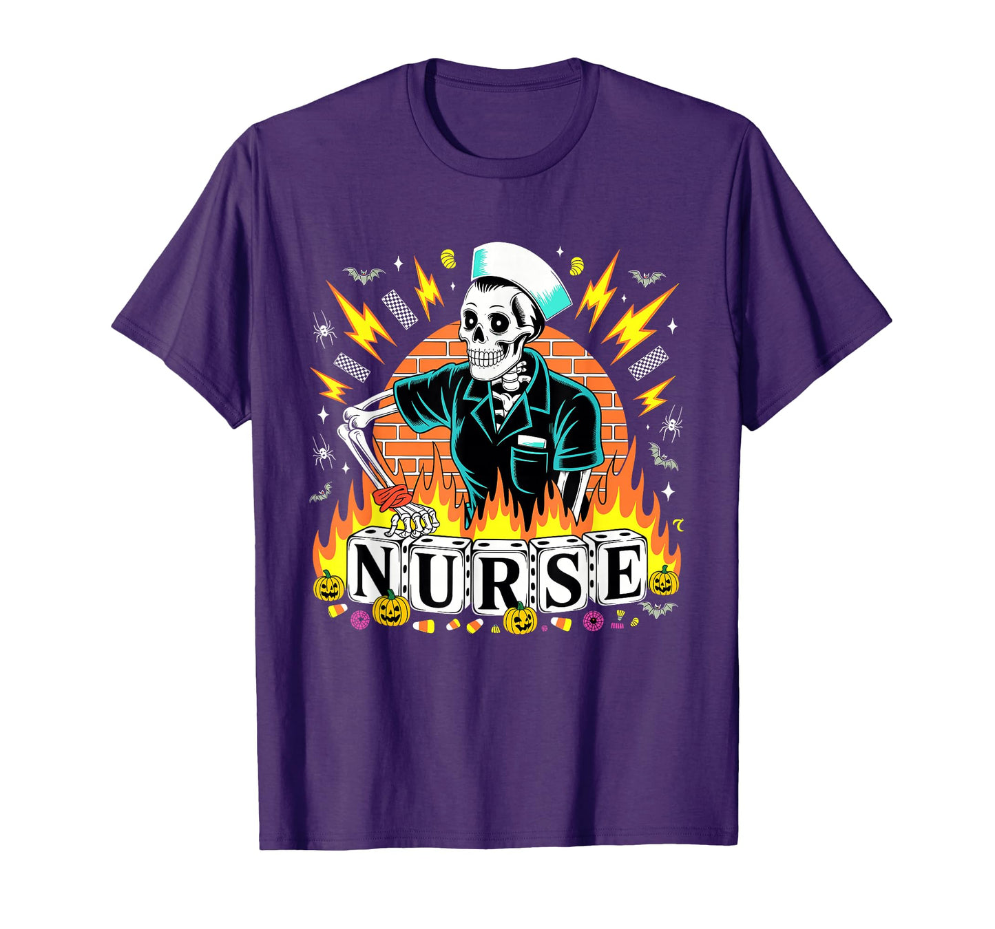 Halloween Skeleton ER Nurse Funny Nursing Student Spooky RN T-Shirt