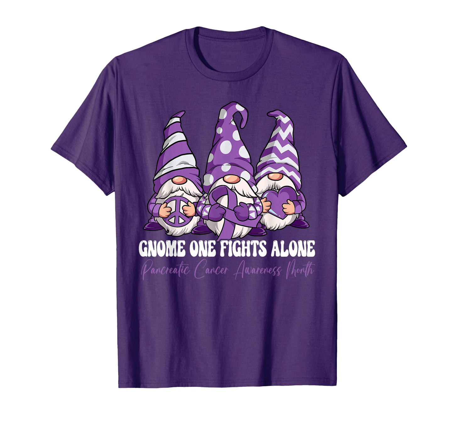 Gnome One Fights Alone Pancreatic Cancer Awareness Month T-Shirt