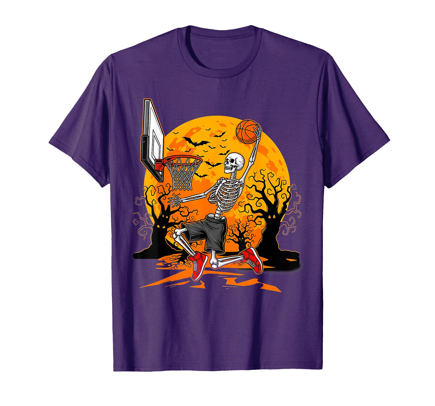 Skeleton Basketball Player Halloween Funny Spooky Costume T-Shirt
