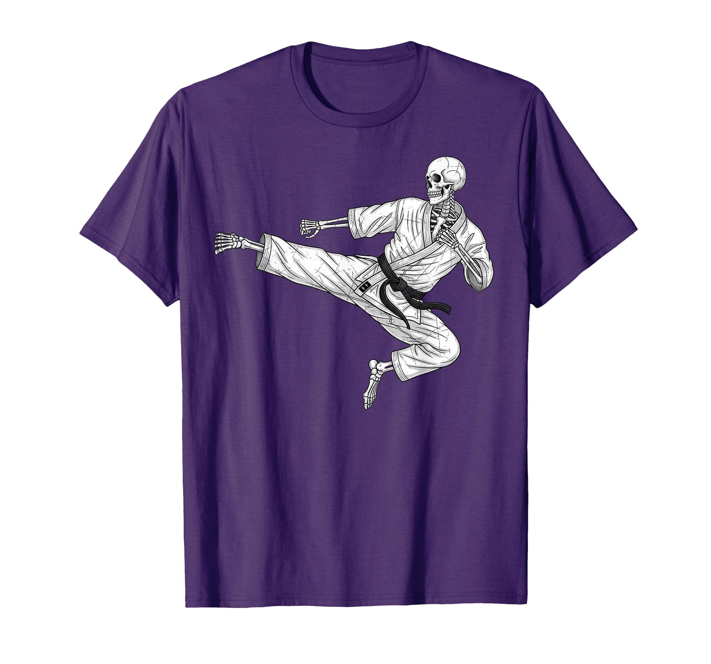 Martial Arts Skeleton Flying Side Kick Karate Taekwondo T-Shirt