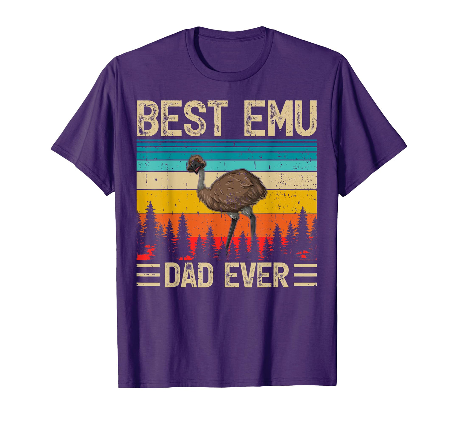 Mens Emu Bird Vintage Funny Best Emu Dad Ever Father's Day T-Shirt