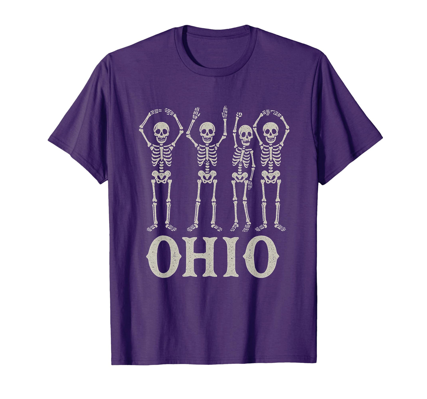 Funny O-H-I-O State Skeleton Ohio Halloween Vintage Vibe Fun T-Shirt